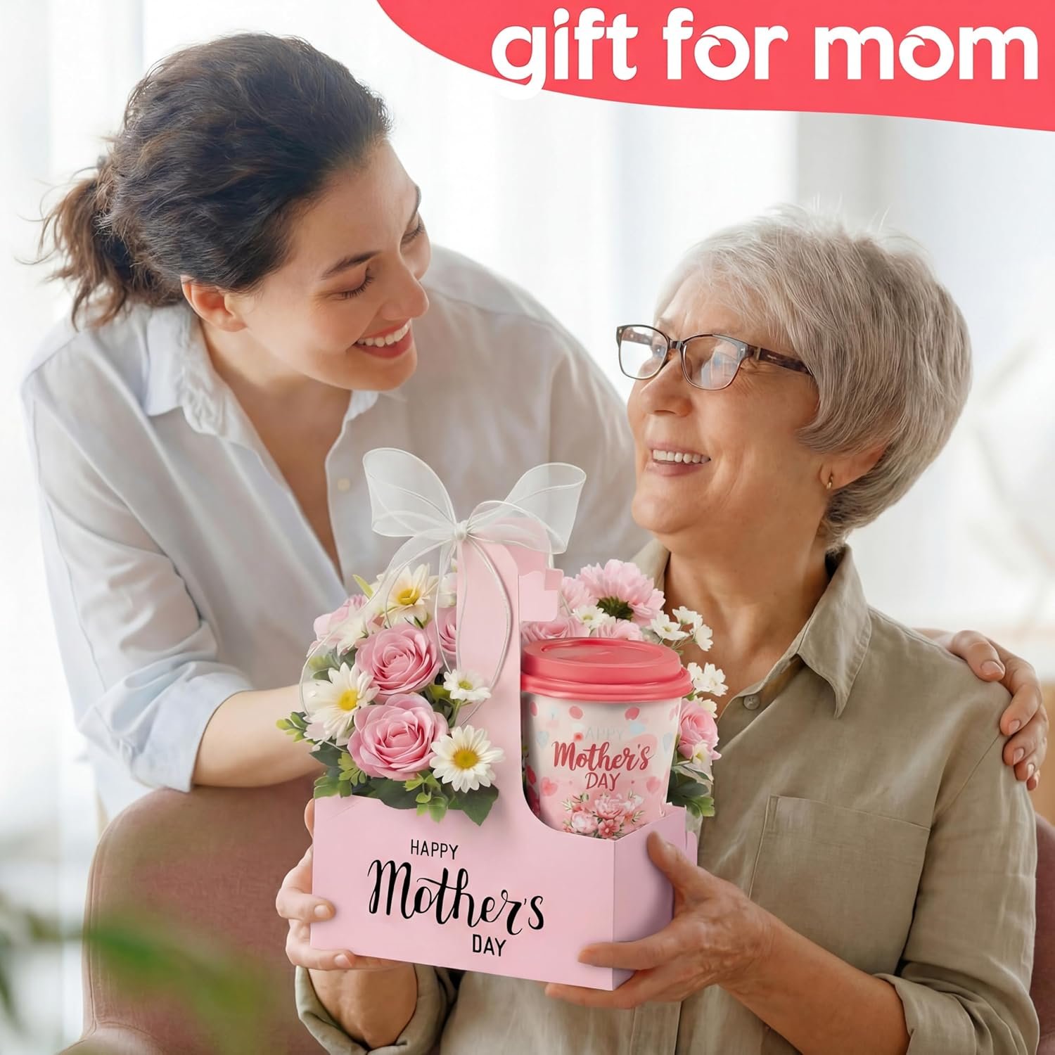 Grossiste de porte-gobelets en papier 24 Pack pour 2 tasses avec poignée, idéal pour la fête des mères, contenant un ruban pour boissons chaudes ou froides. Fabricant de supports pour boissons à emporter, pratique pour livraison alimentaire, logo personnalisé sur demande. Vente en gros de porte-gobelets pour café.