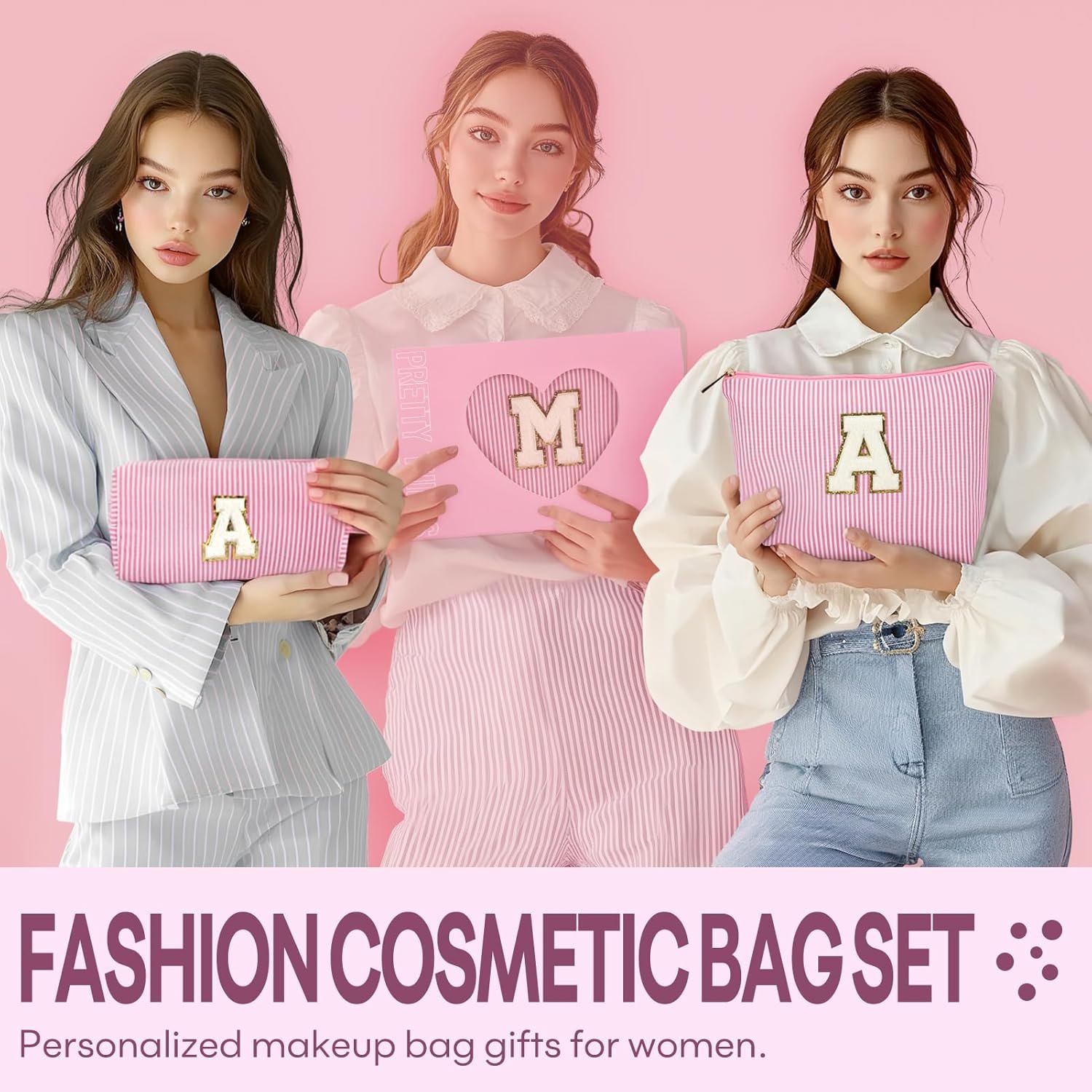 Grossiste de sacs à cosmétiques pour voyages - Ensembles de 2PCS pour filles adolescentes et femmes, parfaits comme cadeau pour un anniversaire ou une enseignante - Produit OEM pour ados de 11 à 16 ans - Sac rose tendance