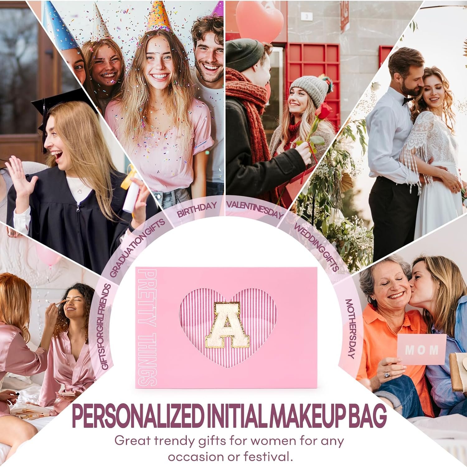Grossiste de sacs à cosmétiques pour voyages - Ensembles de 2PCS pour filles adolescentes et femmes, parfaits comme cadeau pour un anniversaire ou une enseignante - Produit OEM pour ados de 11 à 16 ans - Sac rose tendance