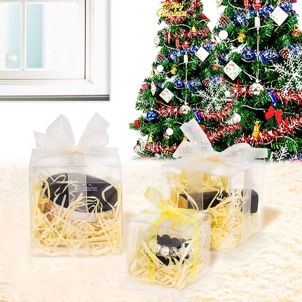 Grossiste en Vrac de Boîtes Transparentes en Plastique 3x3x3 Pouces pour Mariage et Fêtes, Fournisseur de Packaging pour Bonbons et Biscuits de Noël, Logo Personnalisé Disponible