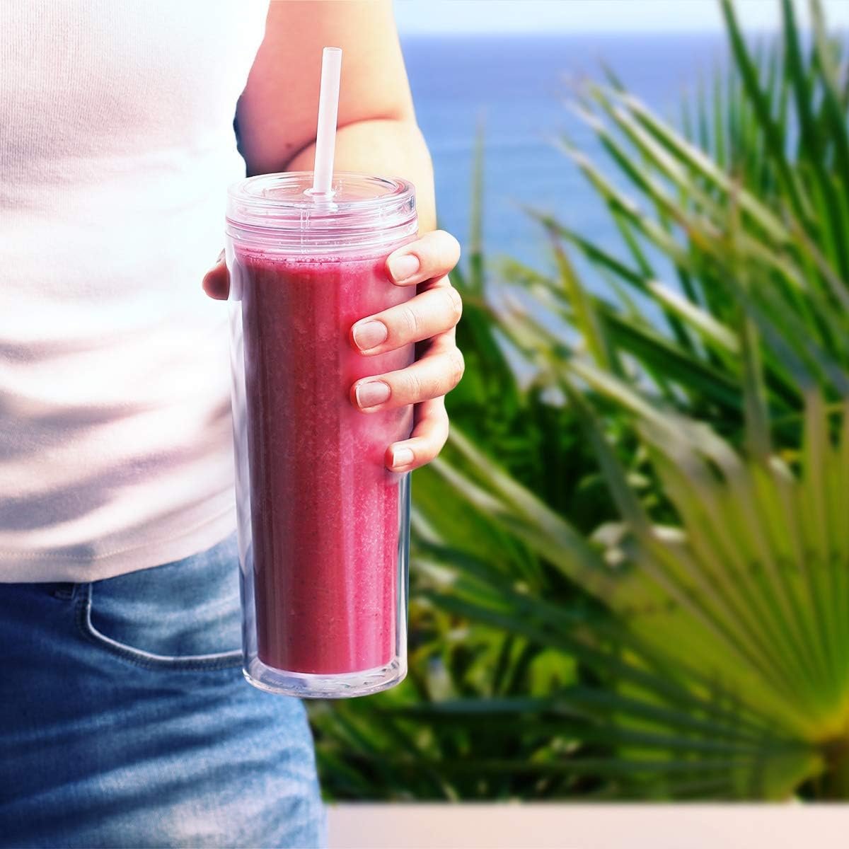 Grossiste en Vrac de Tasses en Acrylique Slim 18 oz avec Pailles - Logo Personnalisé - 8 Unités (Transparent) Grossiste en Vrac de Tasses en Acrylique Slim 18 oz avec Pailles - Logo Personnalisé - 8 Unités (Transparent)