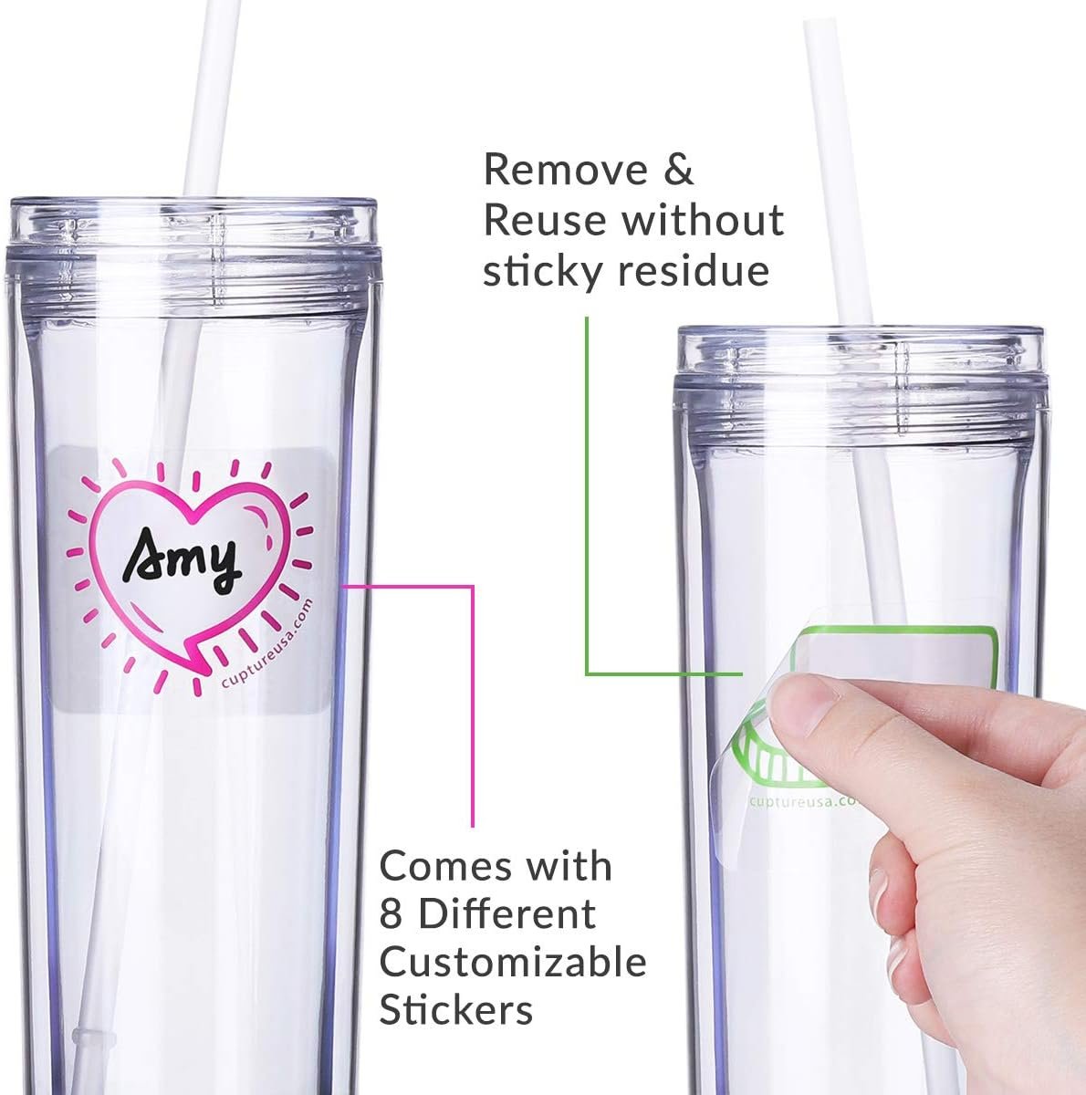 Grossiste en Vrac de Tasses en Acrylique Slim 18 oz avec Pailles - Logo Personnalisé - 8 Unités (Transparent) Grossiste en Vrac de Tasses en Acrylique Slim 18 oz avec Pailles - Logo Personnalisé - 8 Unités (Transparent)