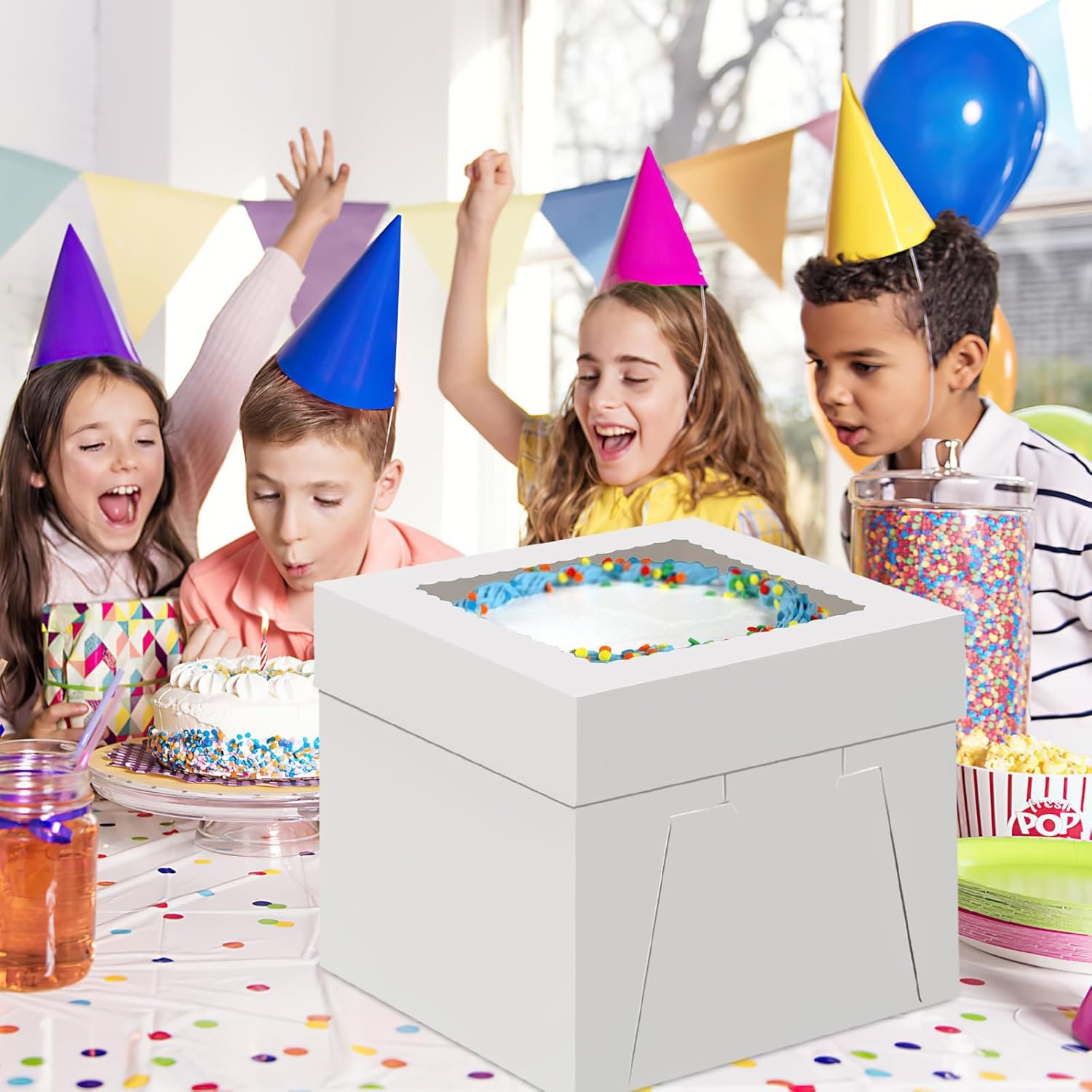 Grossiste en Vrac : Boîte à Gâteau 10 Pouces avec Plateaux, 2 Pack Support à Gâteau Jetable, Conteneur de Transport pour Gâteaux, Support de Boulangerie Blanc avec Fenêtre pour Cookies Pâtisseries Cupcakes (10×10×8 Pouces) - Fournisseur de Marque Blanche, OEM.