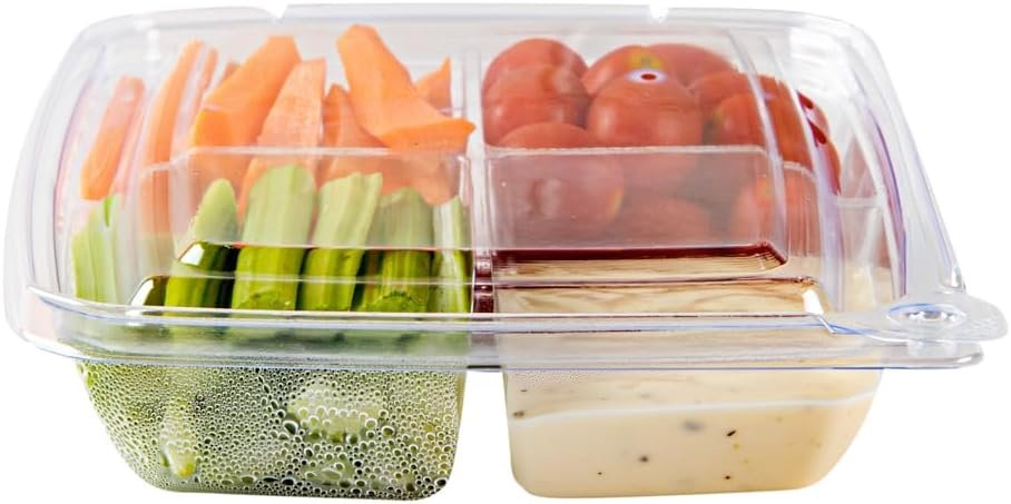 Grossiste en contenants alimentaires, 100 récipients à emporter rectangulaires de 13 onces, durables et transparents, offrant des compartiments avec couvercles articulés, parfaits pour la vente en gros, OEM pour professionnels, à utiliser dans les restaurants et services de traiteur.
