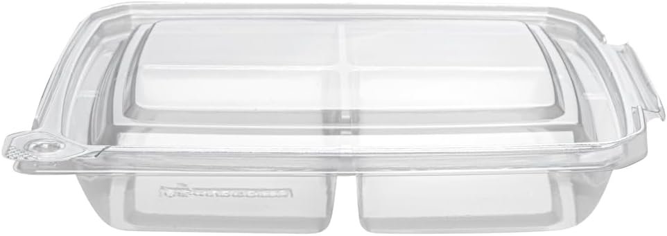 Grossiste en contenants alimentaires, 100 récipients à emporter rectangulaires de 13 onces, durables et transparents, offrant des compartiments avec couvercles articulés, parfaits pour la vente en gros, OEM pour professionnels, à utiliser dans les restaurants et services de traiteur.