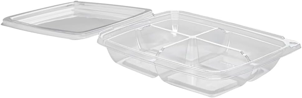 Grossiste en contenants alimentaires, 100 récipients à emporter rectangulaires de 13 onces, durables et transparents, offrant des compartiments avec couvercles articulés, parfaits pour la vente en gros, OEM pour professionnels, à utiliser dans les restaurants et services de traiteur.