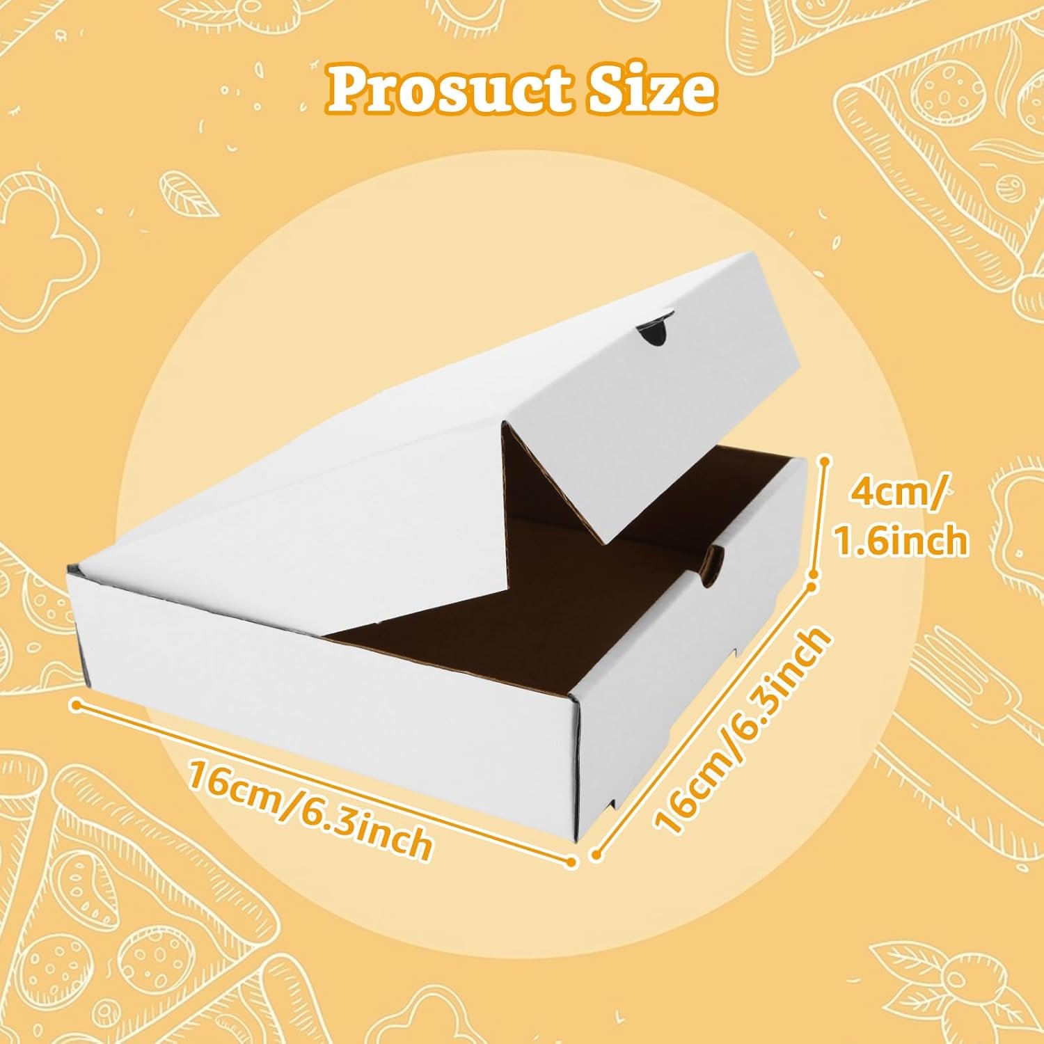 Grossiste en boîtes à pizza, 50 pack de boîtes en carton ondulé 6 x 6 pour pizza, gâteau, cookies, emballage alimentaire, Fournisseur en gros, OEM.