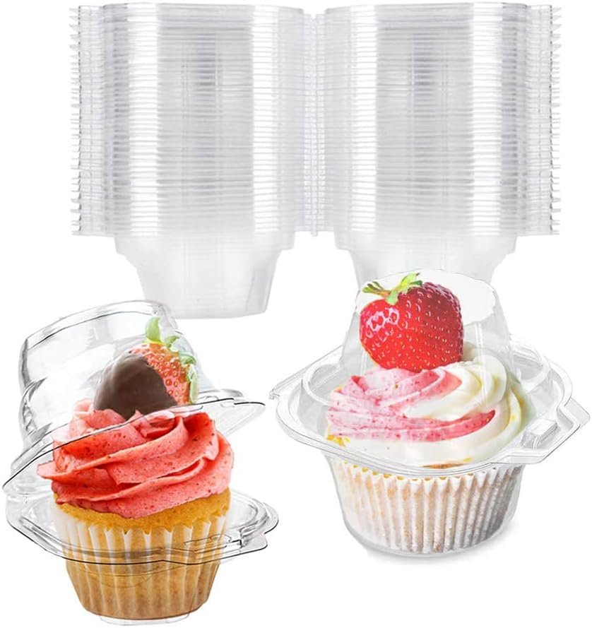 50 Pcs Boîtes à Cupcake en Plastique, Grossiste, Contenants Individuels avec Couvercle Dôme Hermétique pour Événements, Fabricant, Vente en Gros