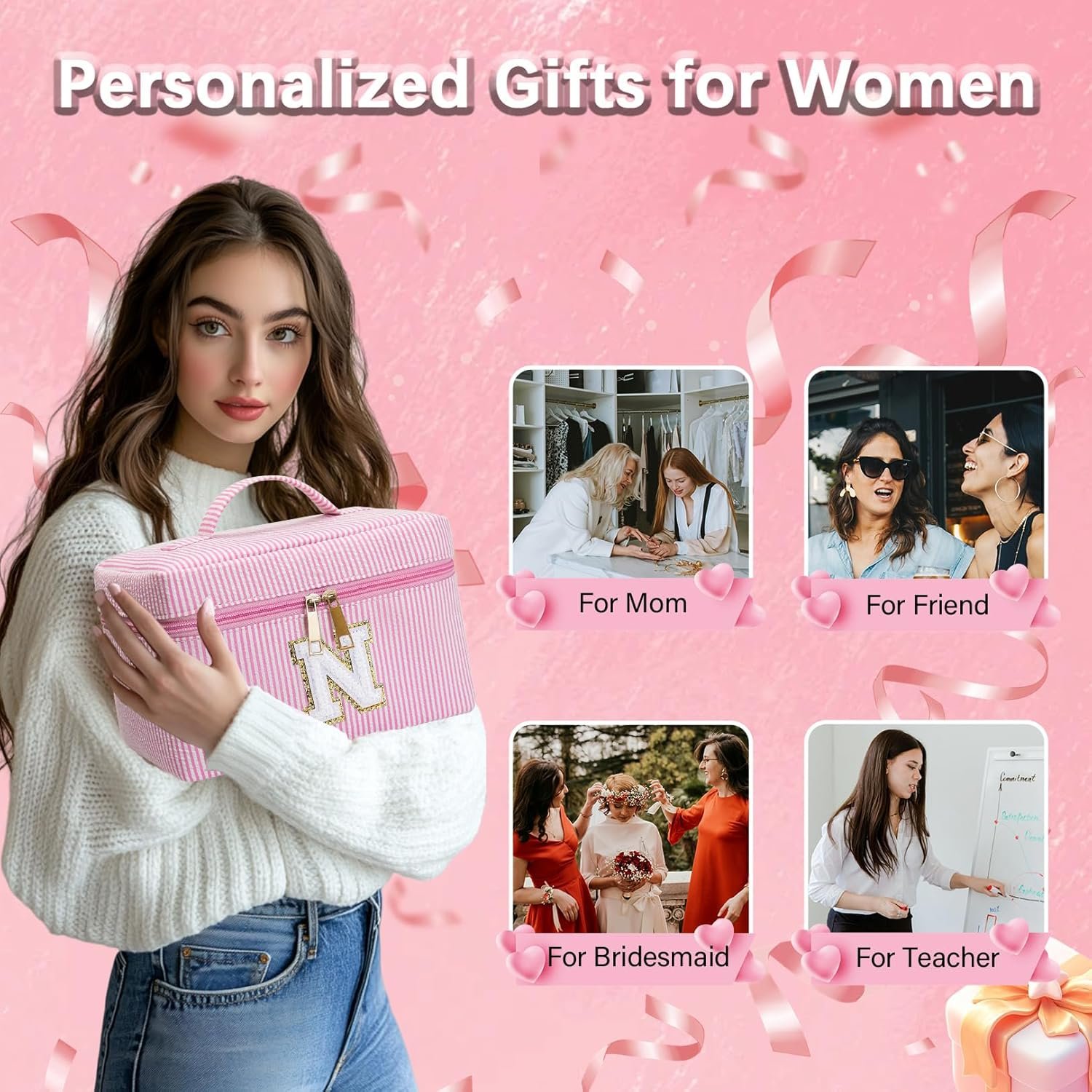 Trousse de Maquillage Personnalisée avec Logo Personnalisé, Ensemble de 3 Poches de Maquillage et de Toiletries en Vrac pour Filles et Femmes de 6 à 18 Ans, Cadeaux d'Anniversaire et de Graduation avec Poche Initiale (T, Rose), Fabricant de Trousse de Maquillage. Trousse de Maquillage Personnalisée avec Logo Personnalisé, Ensemble de 3 Poches de Maquillage et de Toiletries en Vrac pour Filles et Femmes de 6 à 18 Ans, Cadeaux d'Anniversaire et de Graduation avec Poche Initiale (T, Rose), Fabricant de Trousse de Maquillage.