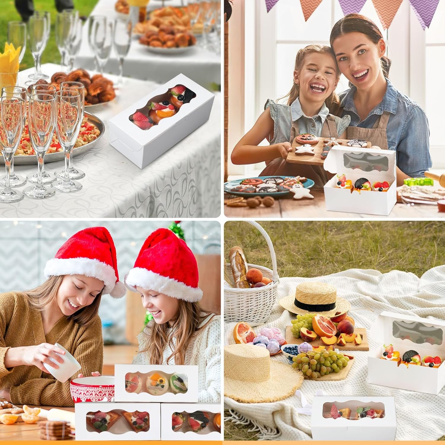 Grossiste de boîtes à pâtisserie blanches 60 pièces avec fenêtre, 9 x 4 x 3 pouces, idéal pour la vente en gros de gâteaux, donuts, muffins, pâtisseries, desserts, personnalisation de logo possible auprès de notre fabricant. Grossiste de boîtes à pâtisserie blanches 60 pièces avec fenêtre, 9 x 4 x 3 pouces, idéal pour la vente en gros de gâteaux, donuts, muffins, pâtisseries, desserts, personnalisation de logo possible auprès de notre fabricant.