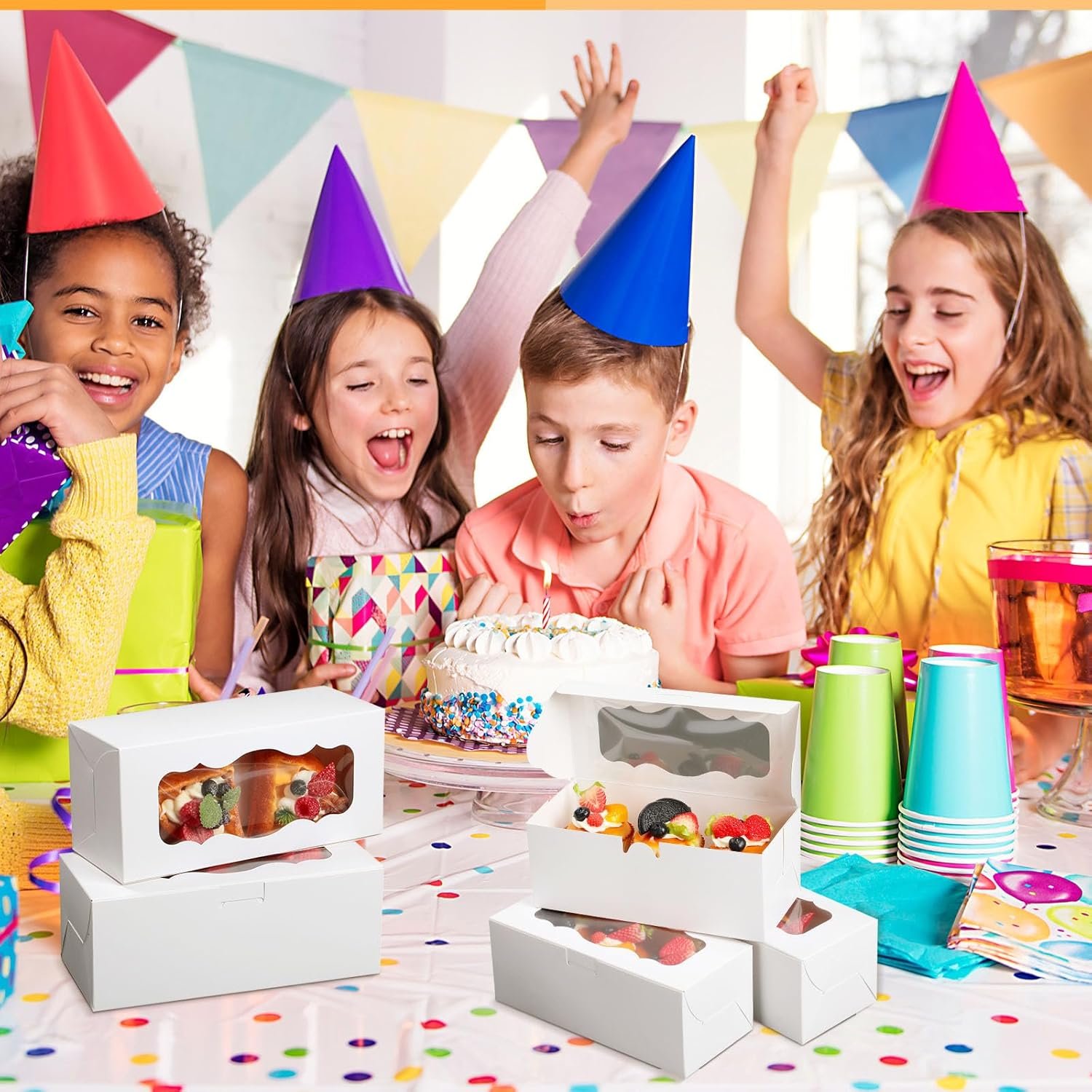 Grossiste de boîtes à pâtisserie blanches 60 pièces avec fenêtre, 9 x 4 x 3 pouces, idéal pour la vente en gros de gâteaux, donuts, muffins, pâtisseries, desserts, personnalisation de logo possible auprès de notre fabricant. Grossiste de boîtes à pâtisserie blanches 60 pièces avec fenêtre, 9 x 4 x 3 pouces, idéal pour la vente en gros de gâteaux, donuts, muffins, pâtisseries, desserts, personnalisation de logo possible auprès de notre fabricant.