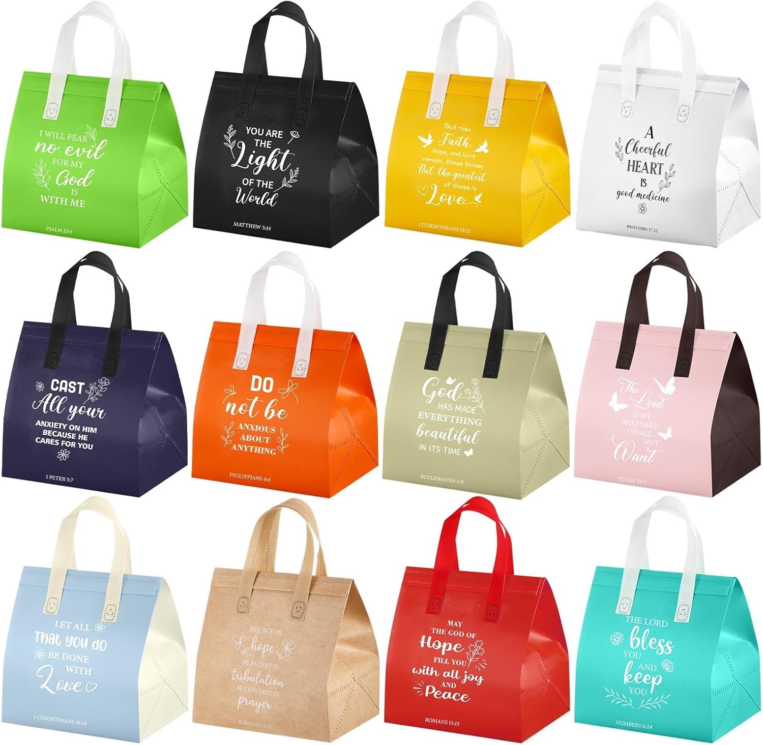 48 Pcs Sac à Offrir Religieux en Gros pour Événements Églises, Marque Blanche, Sacs Isolés pour Aliments Chauds et Froids, Fournisseur d'Activités de Foi et Repas de Groupe