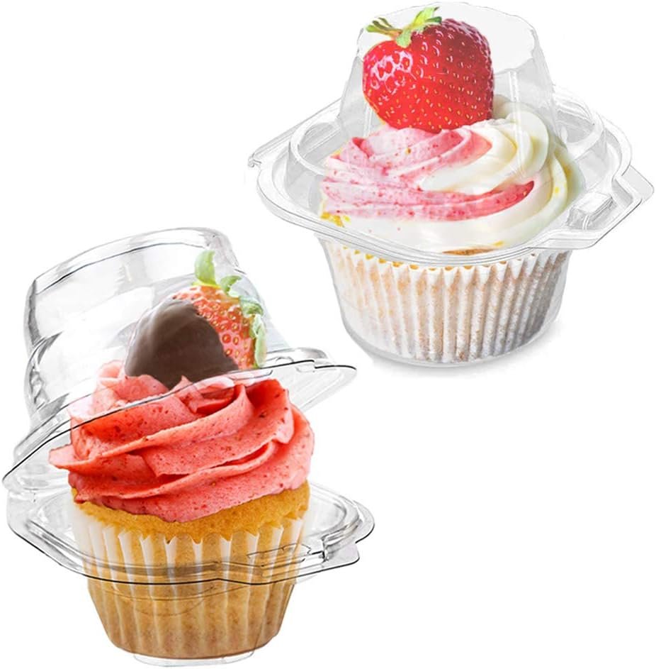 50 Pcs Boîtes à Cupcake en Plastique, Grossiste, Contenants Individuels avec Couvercle Dôme Hermétique pour Événements, Fabricant, Vente en Gros
