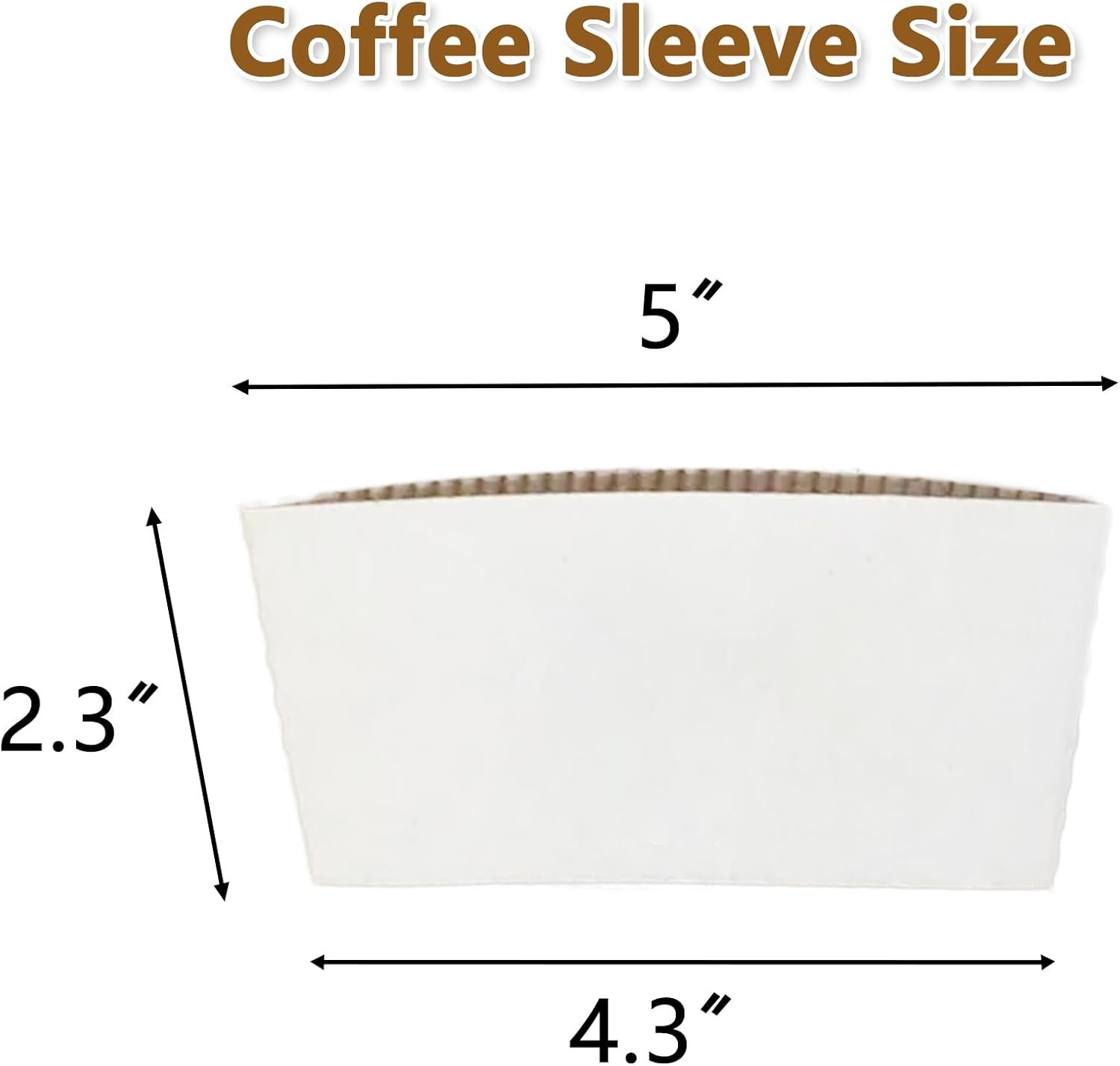 Grossiste de manchons à café personnalisés, logo personnalisé en papier ondulé pour tasses de 10-20 oz, fabricant de solutions en vrac, blanc/marron.