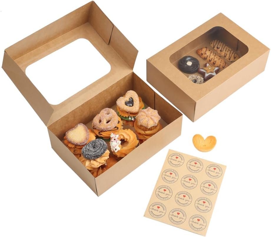 Grossiste en boîtes à biscuits 24 pièces avec fenêtre pour un cadeau en papier, dimensions 9 x 6,3 x 3 pouces, emballage pratique pour cookies, cupcakes, donuts et pâtisseries, Logo Personnalisé, Fournisseur de solutions d'emballage en gros. Grossiste en boîtes à biscuits 24 pièces avec fenêtre pour un cadeau en papier, dimensions 9 x 6,3 x 3 pouces, emballage pratique pour cookies, cupcakes, donuts et pâtisseries, Logo Personnalisé, Fournisseur de solutions d'emballage en gros.