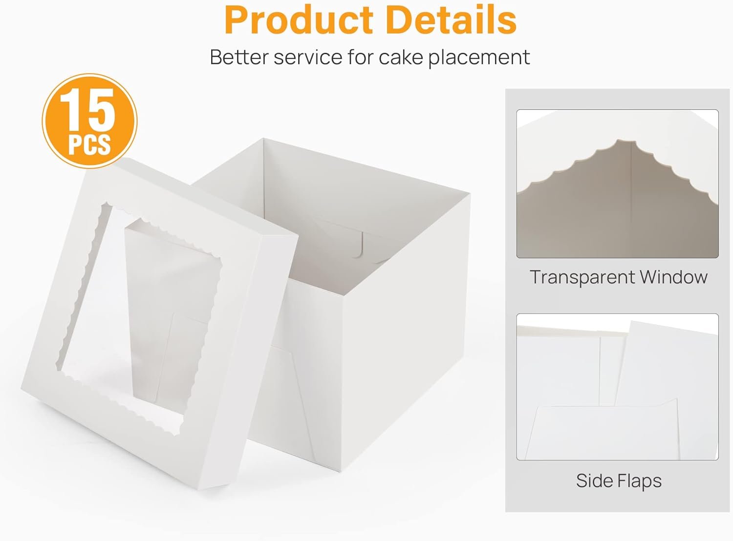 Grossiste en boîte à gâteaux blanche 10x10x8 pouces avec fenêtre, fournitures de décoration pour gâteaux, OEM pour des gâteaux multi-couches en vrac, fabricant de boîtes en carton pour cadeaux.