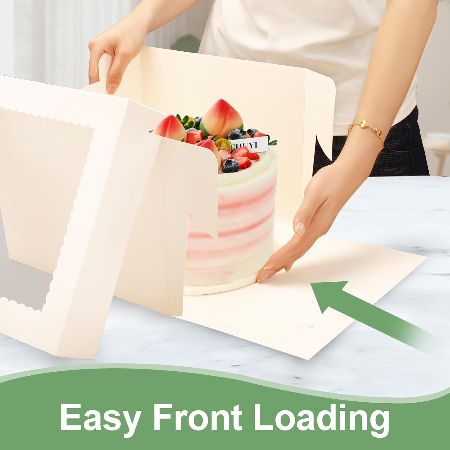 Grossiste en Vrac - Boîtes à Gâteau Blanches avec Fenêtre Grande, 2 Paquets de Boîtes de Gâteau 12x12x8 Pouces avec Plateaux, Logo Personnalisé pour Transporter Gâteaux, Cookies, Tartes, Mariages, Anniversaires, OEM.