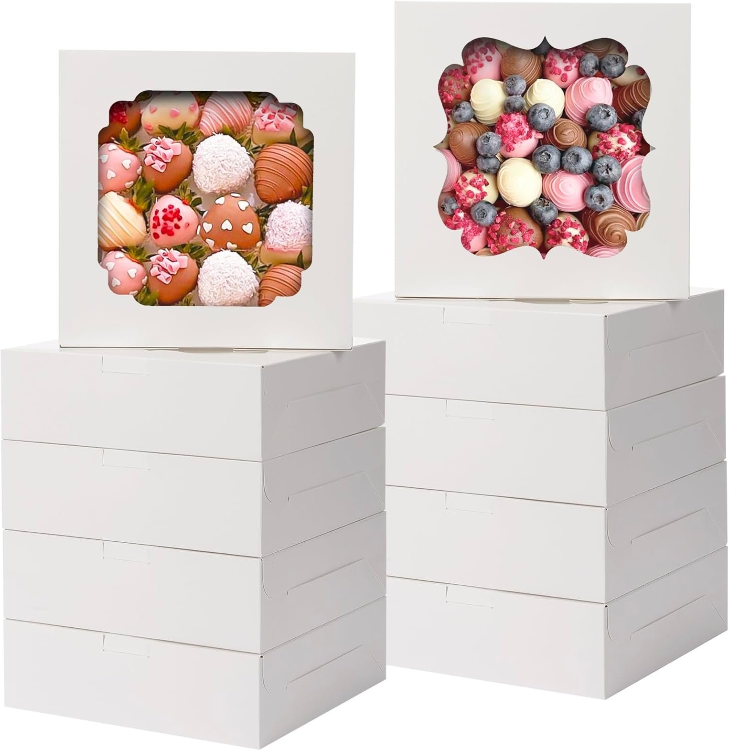 Grossiste en Vrac - Boîtes à biscuits de 60 pièces, 8x8x2,5 pouces, avec 2 styles de fenêtres pour chocolats, fraises, tartes, pâtisseries, desserts, gâteaux, Logo Personnalisé disponible, Fournisseur de solutions pour la pâtisserie. Grossiste en Vrac - Boîtes à biscuits de 60 pièces, 8x8x2,5 pouces, avec 2 styles de fenêtres pour chocolats, fraises, tartes, pâtisseries, desserts, gâteaux, Logo Personnalisé disponible, Fournisseur de solutions pour la pâtisserie.