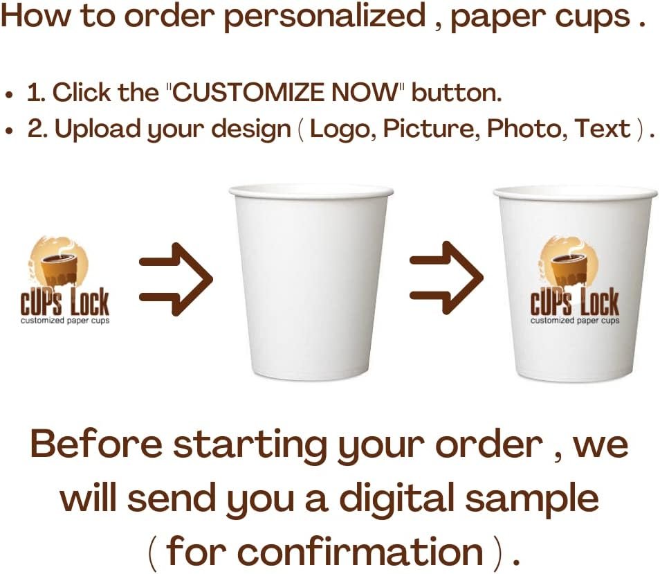 Coupes en Papier Personnalisées – Grossiste de Gobelets Personnalisés avec Logo pour Boissons Chaudes et Froides – Fournisseur de Gobelets Robustes et Fiables (8oz - 100 Pack) en Vrac – OEM pour Commerces et Bureaux