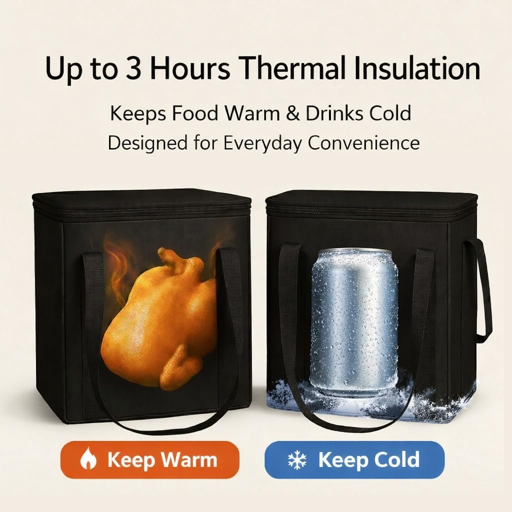 Grossiste en sacs de courses isothermes XL, 2-Pack noir, avec zipper thermique, sacs réutilisables et pliables pour transport alimentaire chaud et froid, idéal pour le camping, fournisseur de solutions durables. Grossiste en sacs de courses isothermes XL, 2-Pack noir, avec zipper thermique, sacs réutilisables et pliables pour transport alimentaire chaud et froid, idéal pour le camping, fournisseur de solutions durables.