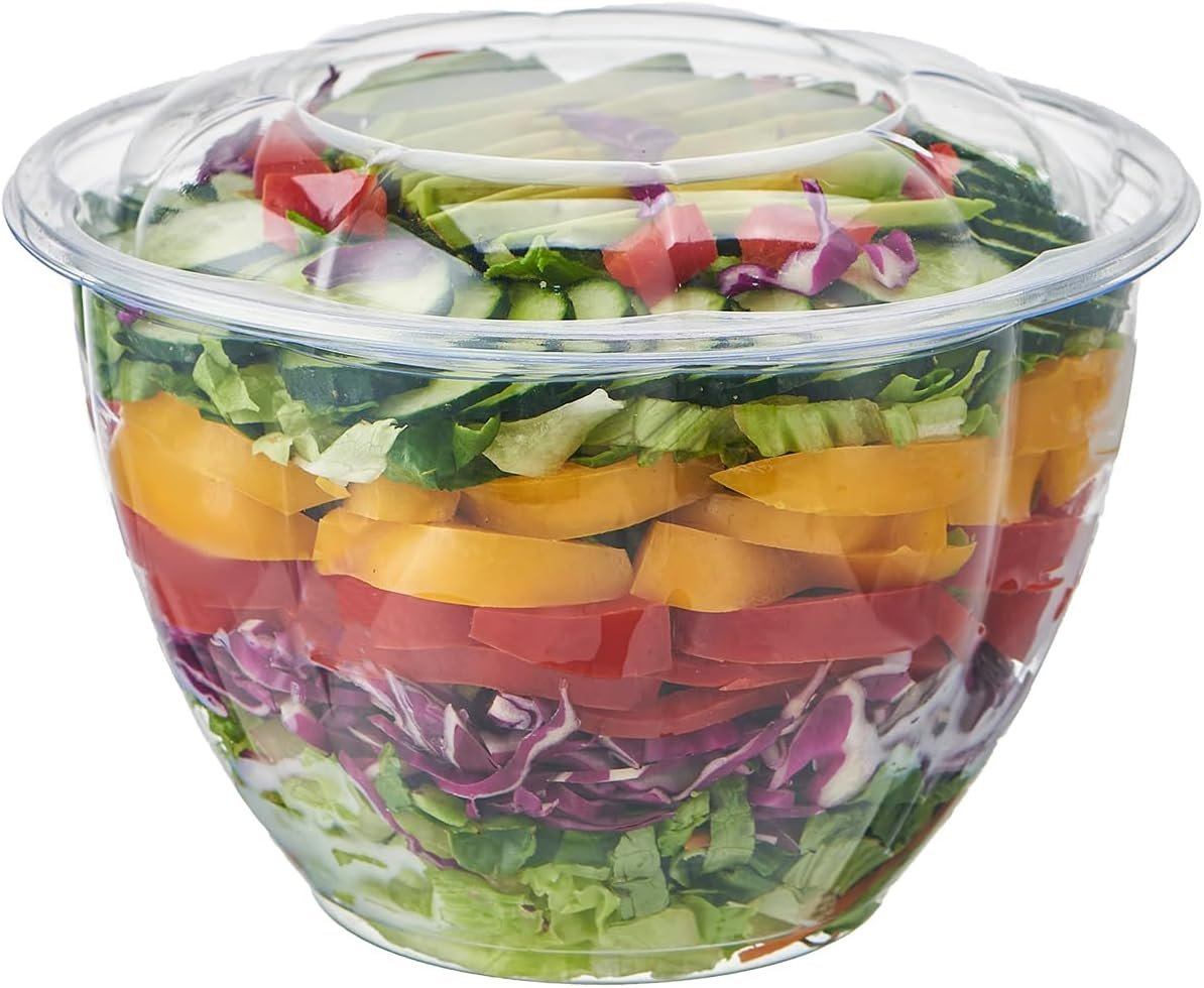 Grossiste en Vrac de 50 Sets de Bols à Salade en Plastique Transparent de 48 oz avec Couvercles Hermétiques, Fournisseur pour Préparation de Repas et Service de Fruits, Logo Personnalisé Grossiste en Vrac de 50 Sets de Bols à Salade en Plastique Transparent de 48 oz avec Couvercles Hermétiques, Fournisseur pour Préparation de Repas et Service de Fruits, Logo Personnalisé