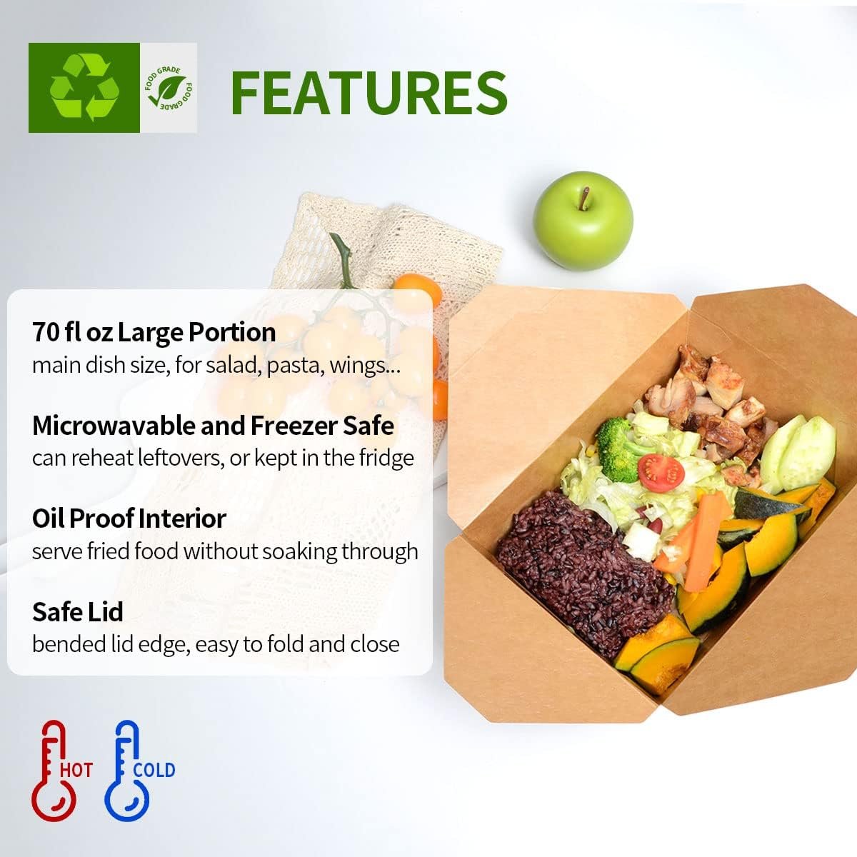 Grossiste en contenant à emporter de grande taille 70 oz - Boîtes en papier kraft résistantes à la graisse pour repas à emporter - Logo Personnalisé en gros pour restaurant, ménage et fête - Fournisseur de boîtes en carton pour restauration