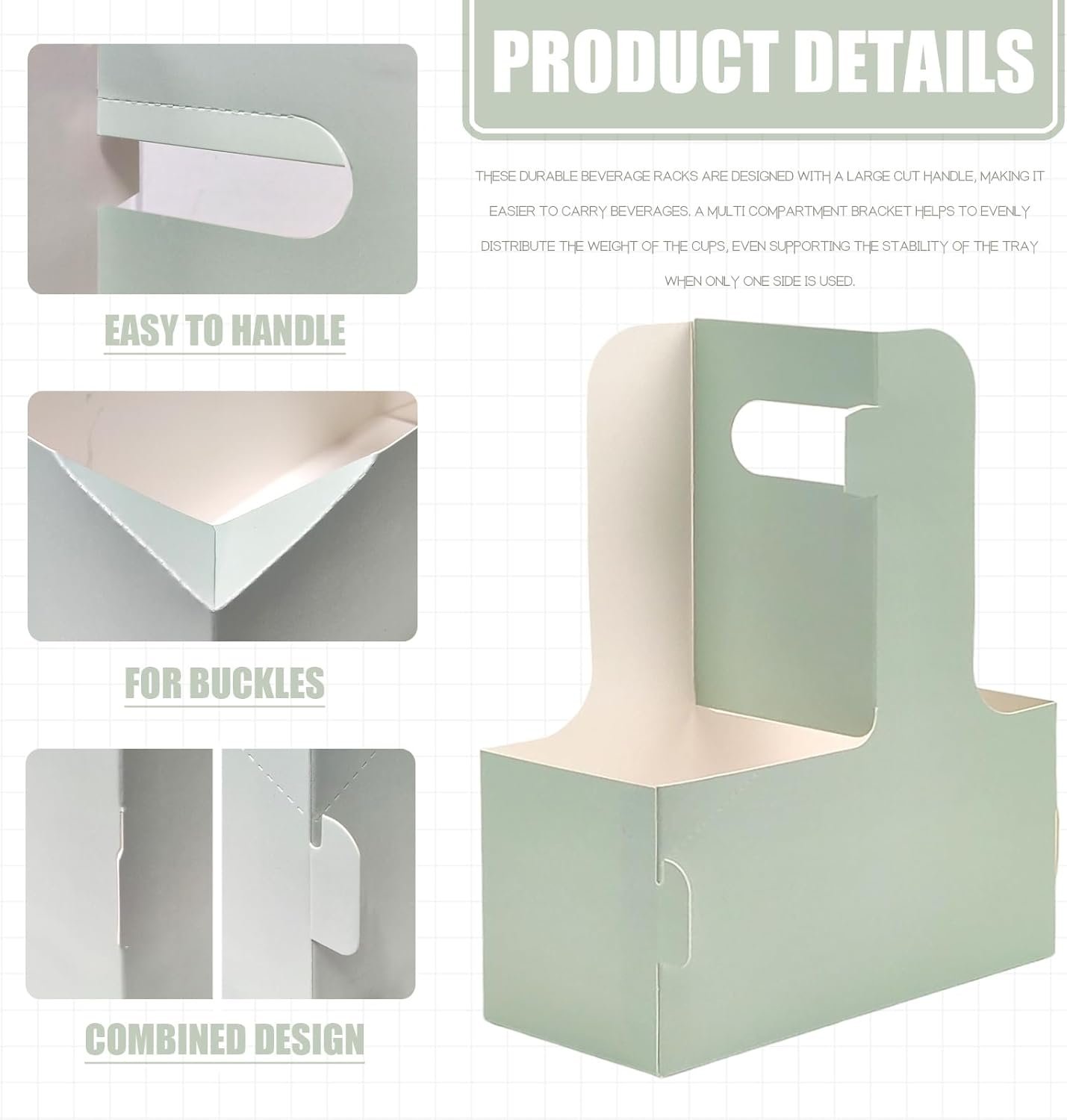 Grossiste porte-gobelets jetables 2 tasses avec poignée, support pour 15 gobelets en papier vert, idéal pour café ou boissons froides, logo personnalisé, fournisseur de solutions de livraison, vente en gros (15 pièces) Grossiste porte-gobelets jetables 2 tasses avec poignée, support pour 15 gobelets en papier vert, idéal pour café ou boissons froides, logo personnalisé, fournisseur de solutions de livraison, vente en gros (15 pièces)