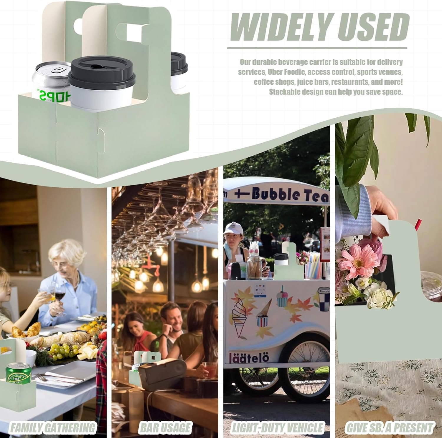 Grossiste porte-gobelets jetables 2 tasses avec poignée, support pour 15 gobelets en papier vert, idéal pour café ou boissons froides, logo personnalisé, fournisseur de solutions de livraison, vente en gros (15 pièces) Grossiste porte-gobelets jetables 2 tasses avec poignée, support pour 15 gobelets en papier vert, idéal pour café ou boissons froides, logo personnalisé, fournisseur de solutions de livraison, vente en gros (15 pièces)