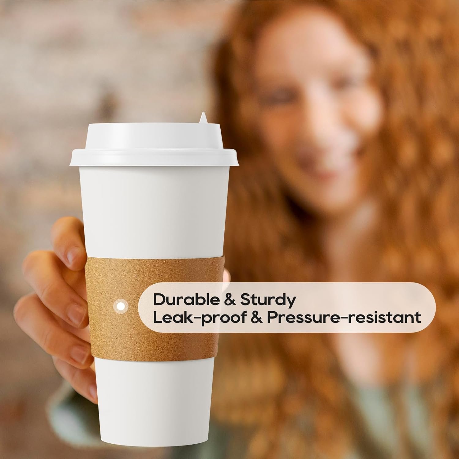 Grossiste Gobelets en Papier 20 oz [Pack de 50] avec Couvercles, Manchons et Mélangeurs, Boisson Chaude/Froide pour Eau, Jus ou Thé, Logo Personnalisé pour Cafés et Magasins, Fabricant de Gobelets Jetables