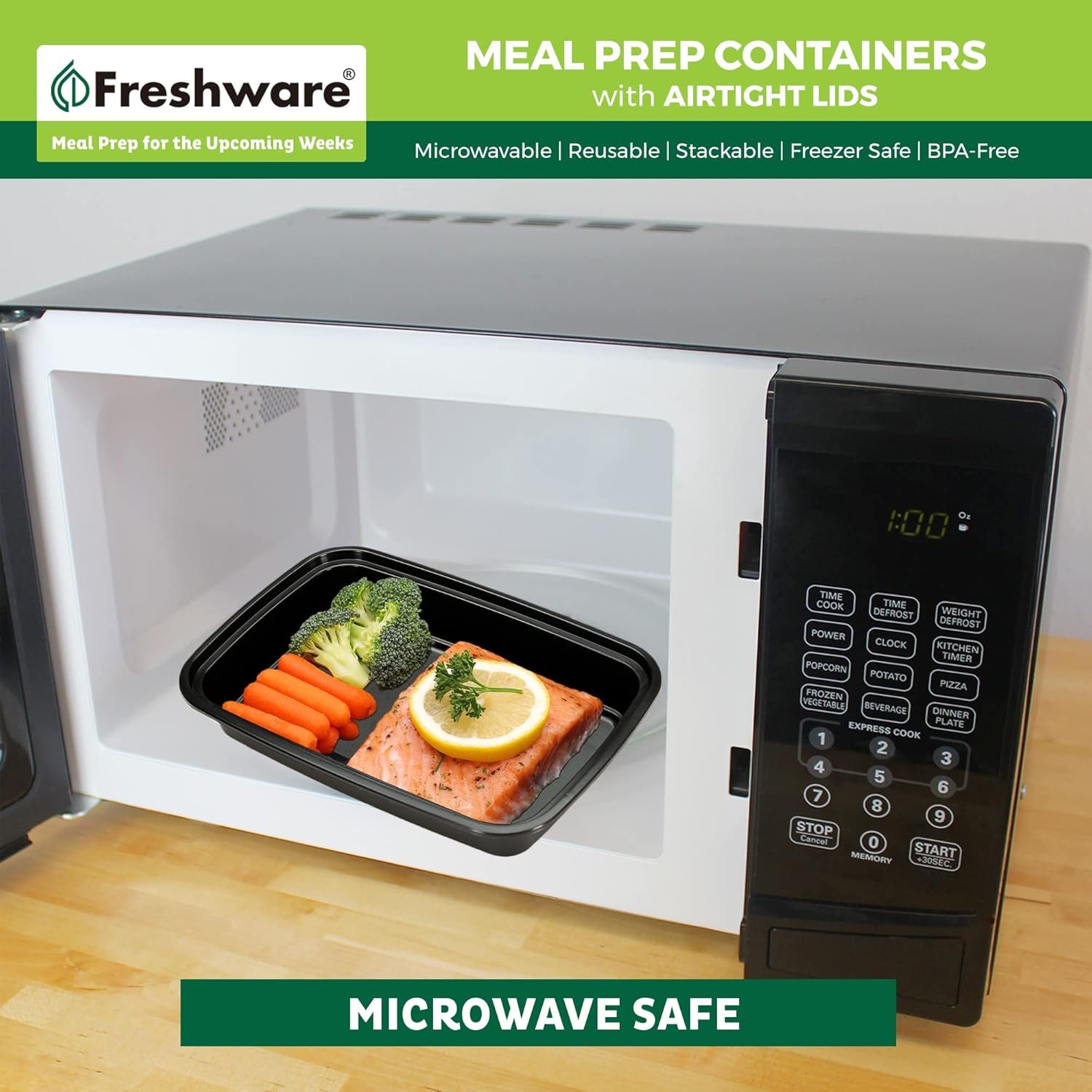 Grossiste de contenants alimentaires en vrac [50 pièces] 1 compartiment avec couvercles, boîte bento, sans BPA, empilables, compatibles avec micro-ondes, lave-vaisselle et congélateur (16 oz), logo personnalisé, fabricant.
