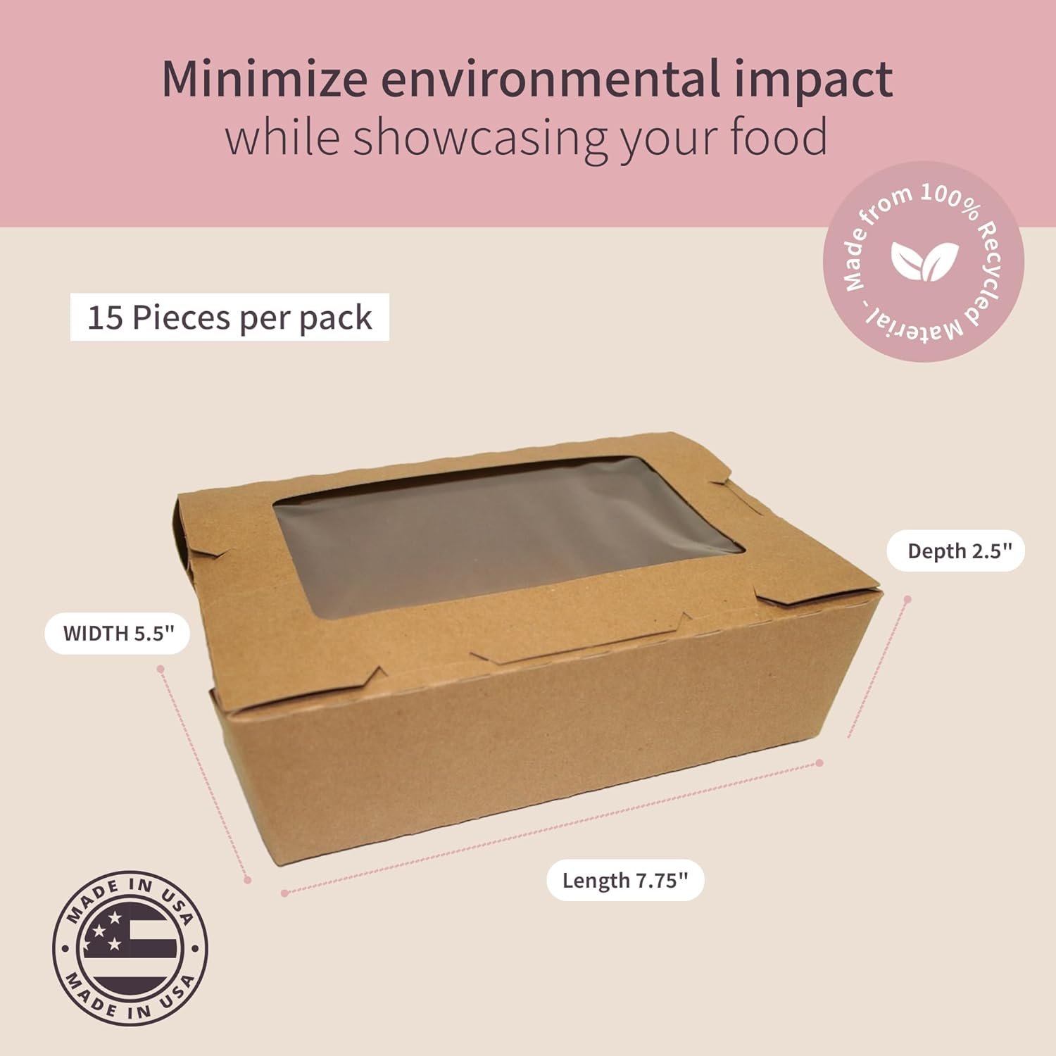 Grossiste en Vrac Boîtes Kraft avec fenêtre, contenants jetables en papier, boîte à lunch pour stockage alimentaire, 7 3⁄4” x 5 1⁄2” x 2 1⁄2“, Fournisseur de Logo Personnalisé, petit pack de 15. Grossiste en Vrac Boîtes Kraft avec fenêtre, contenants jetables en papier, boîte à lunch pour stockage alimentaire, 7 3⁄4” x 5 1⁄2” x 2 1⁄2“, Fournisseur de Logo Personnalisé, petit pack de 15.