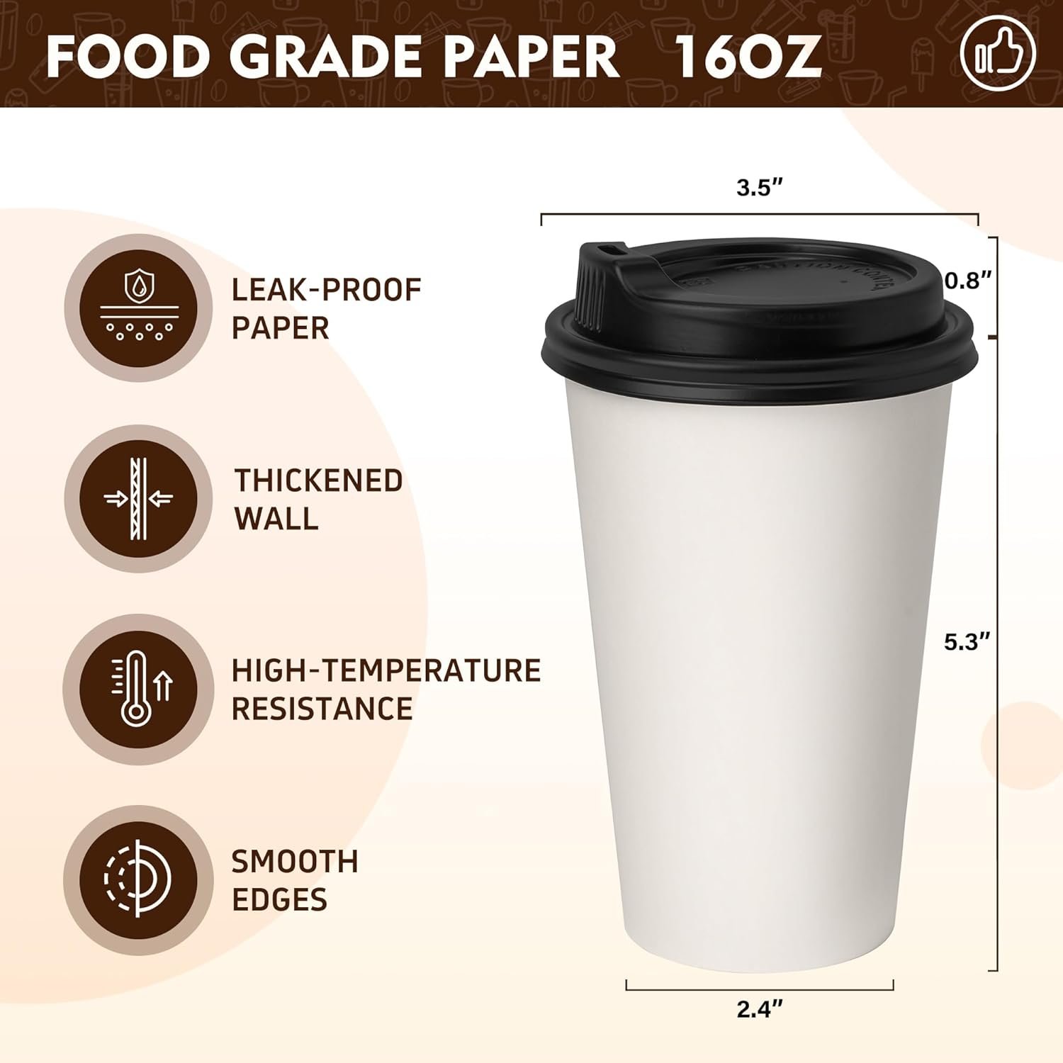 Grossiste 100 Paquet de Tasses à Café Jetables 16 oz avec Couvercles, Personnalisé et Écologique, Fournisseur de Tasses à Café pour Boissons Chaudes et Froides Grossiste 100 Paquet de Tasses à Café Jetables 16 oz avec Couvercles, Personnalisé et Écologique, Fournisseur de Tasses à Café pour Boissons Chaudes et Froides