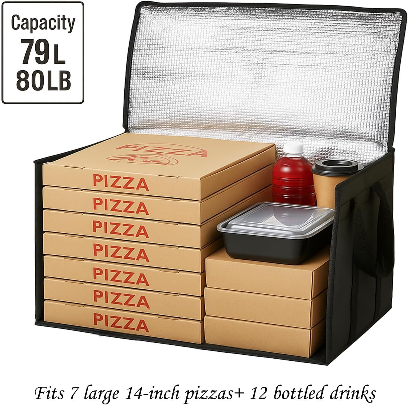 Grossiste Sacs Isolés pour Livraison Alimentaire XXXL, Fabricant de Sacs de Courses/Restauration/Pizza, Logo Personnalisé pour Transport Chaud/Froid.