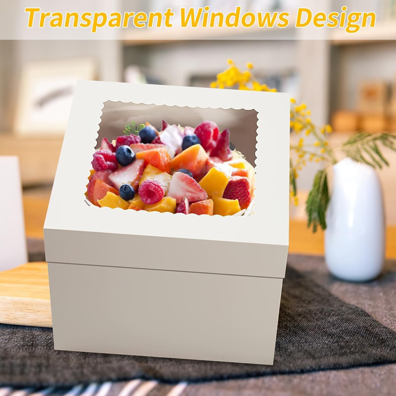 Grossiste Boîtes À Gâteau Jetables 12 Pouces, Conteneur de Transport pour Gâteaux, Fournisseur de Support de Gâteau Blanc avec Grande Fenêtre pour Pâtisseries, Cookies, Tartes et Cupcakes (12×12×8 Pouces) - OEM et Marque Blanche Grossiste Boîtes À Gâteau Jetables 12 Pouces, Conteneur de Transport pour Gâteaux, Fournisseur de Support de Gâteau Blanc avec Grande Fenêtre pour Pâtisseries, Cookies, Tartes et Cupcakes (12×12×8 Pouces) - OEM et Marque Blanche