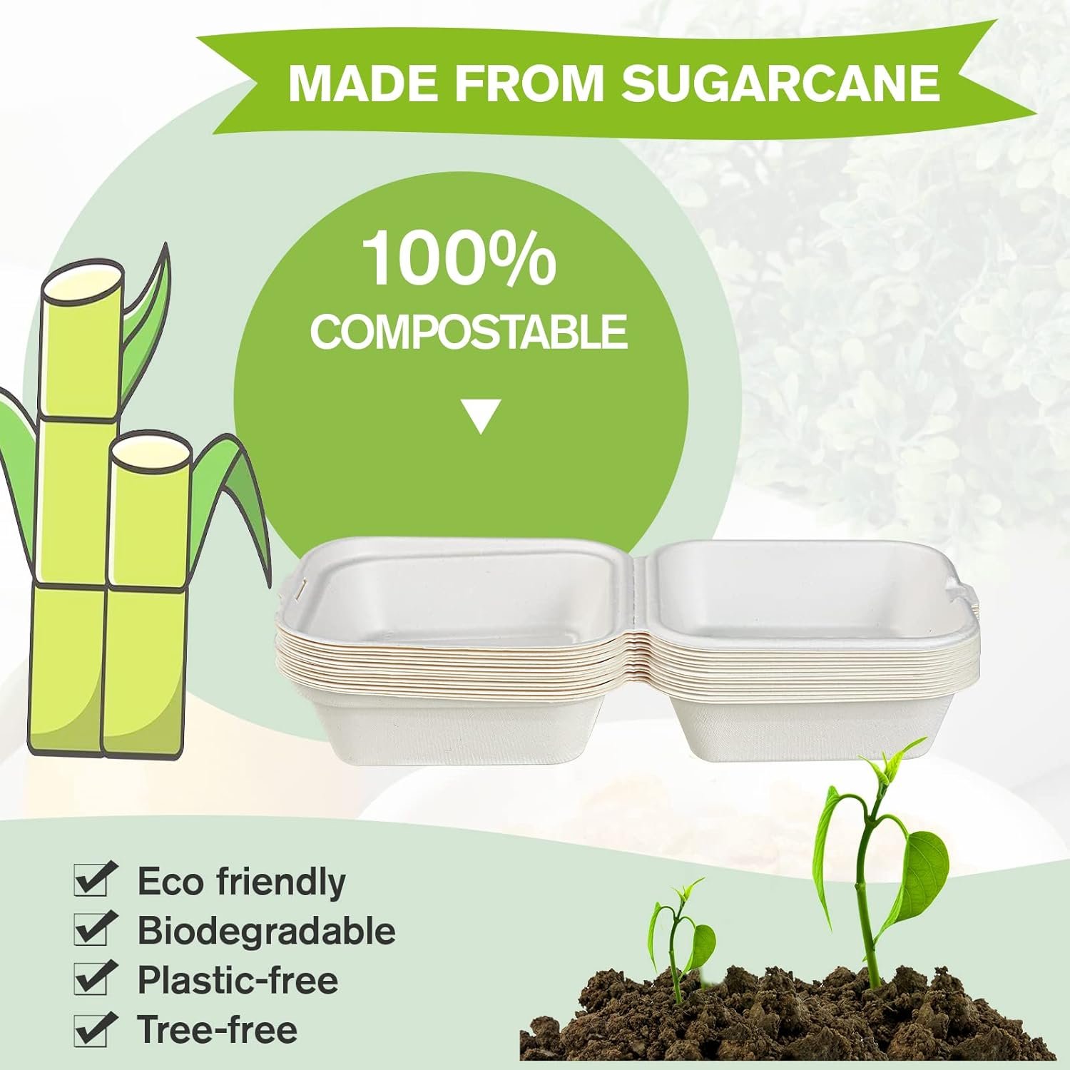 Grossiste conteneurs alimentaires jetables 200 pièces, 100% compostables, boîtes à emporter de 6 x 6 pouces pour salades, gâteaux et sandwichs, logo personnalisé disponible, fabricant de solutions durables. Grossiste conteneurs alimentaires jetables 200 pièces, 100% compostables, boîtes à emporter de 6 x 6 pouces pour salades, gâteaux et sandwichs, logo personnalisé disponible, fabricant de solutions durables.
