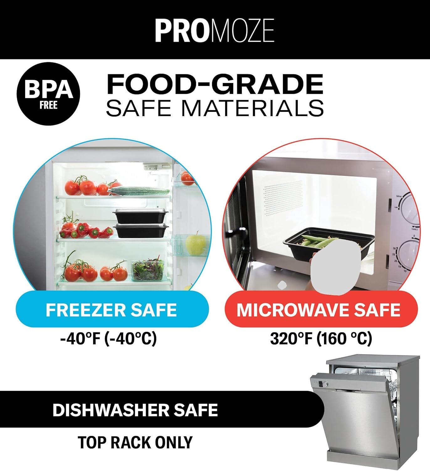 Grossiste en conteneurs réutilisables pour préparation de repas, 50-Pack de boîtes à lunch en plastique de 28 oz, compartiment unique, sécuritaires pour micro-ondes, vaisselle et congélateur, avec couvercles, logo personnalisé, sans BPA, vente en gros.