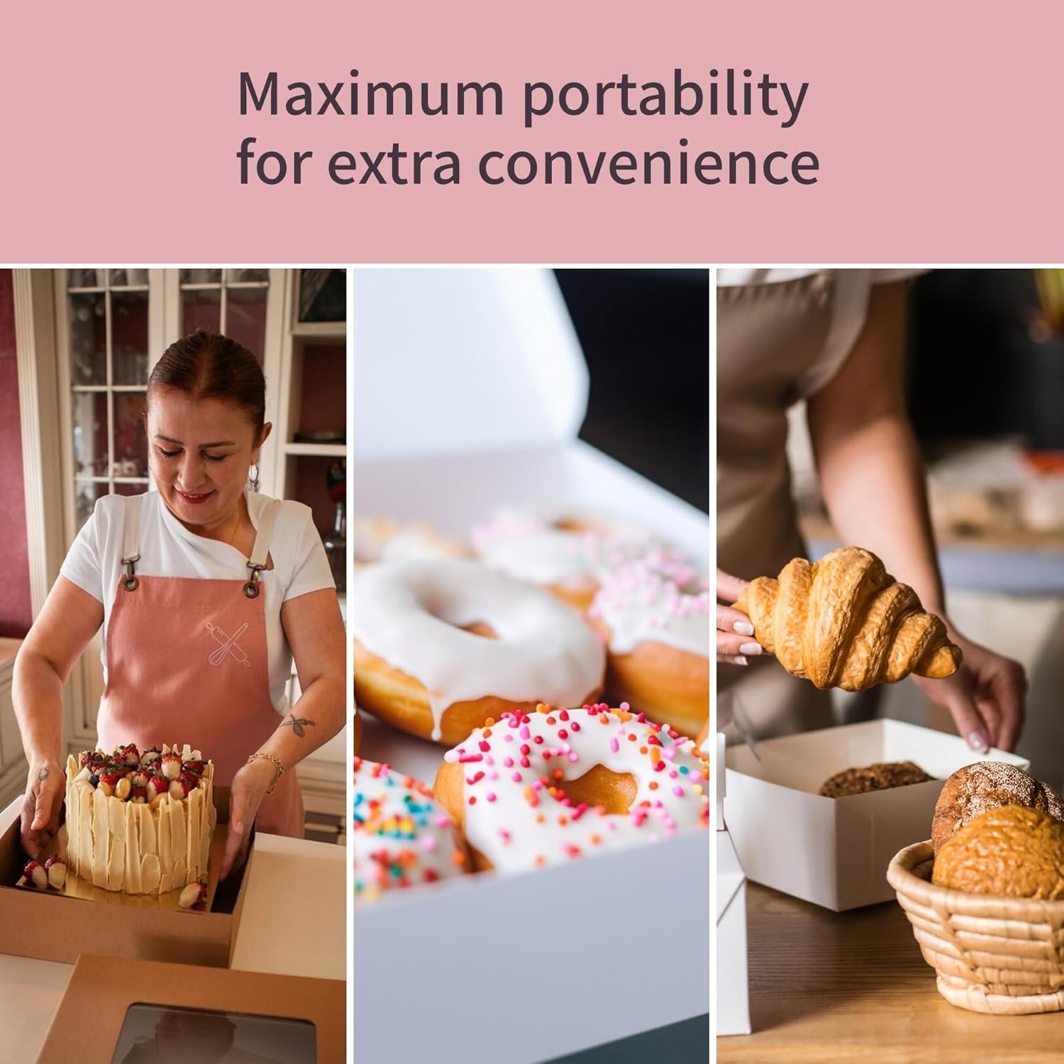 Grossiste de Cartons Kraft à Fenêtre pour Café, Boîtes en Papier Jetables pour Aliments à Emporter, Taille 7 3⁄4” x 5 1⁄2” x 3 1⁄2”, Logo Personnalisé, Fournisseur en Vrac, Pack de 15