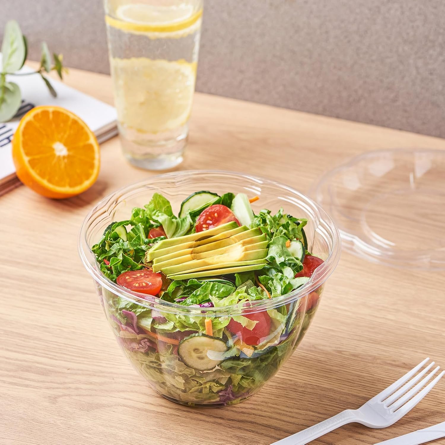 Grossiste en Vrac de 50 Sets de Bols à Salade en Plastique Transparent de 48 oz avec Couvercles Hermétiques, Fournisseur pour Préparation de Repas et Service de Fruits, Logo Personnalisé Grossiste en Vrac de 50 Sets de Bols à Salade en Plastique Transparent de 48 oz avec Couvercles Hermétiques, Fournisseur pour Préparation de Repas et Service de Fruits, Logo Personnalisé