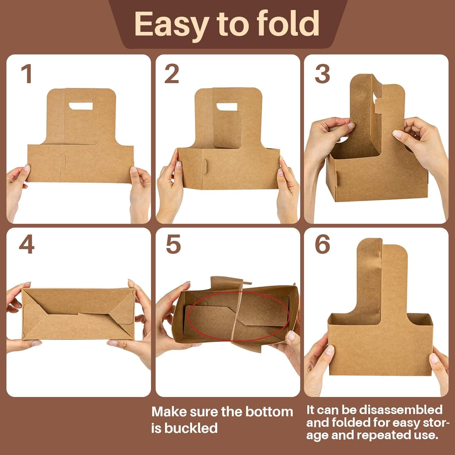 Grossiste porte-gobelet jetable en carton pour 2 tasses avec poignée, 12 pièces, accessoires de livraison alimentaire, OEM pour boissons chaudes/froides, présentation pratique, marque blanche.