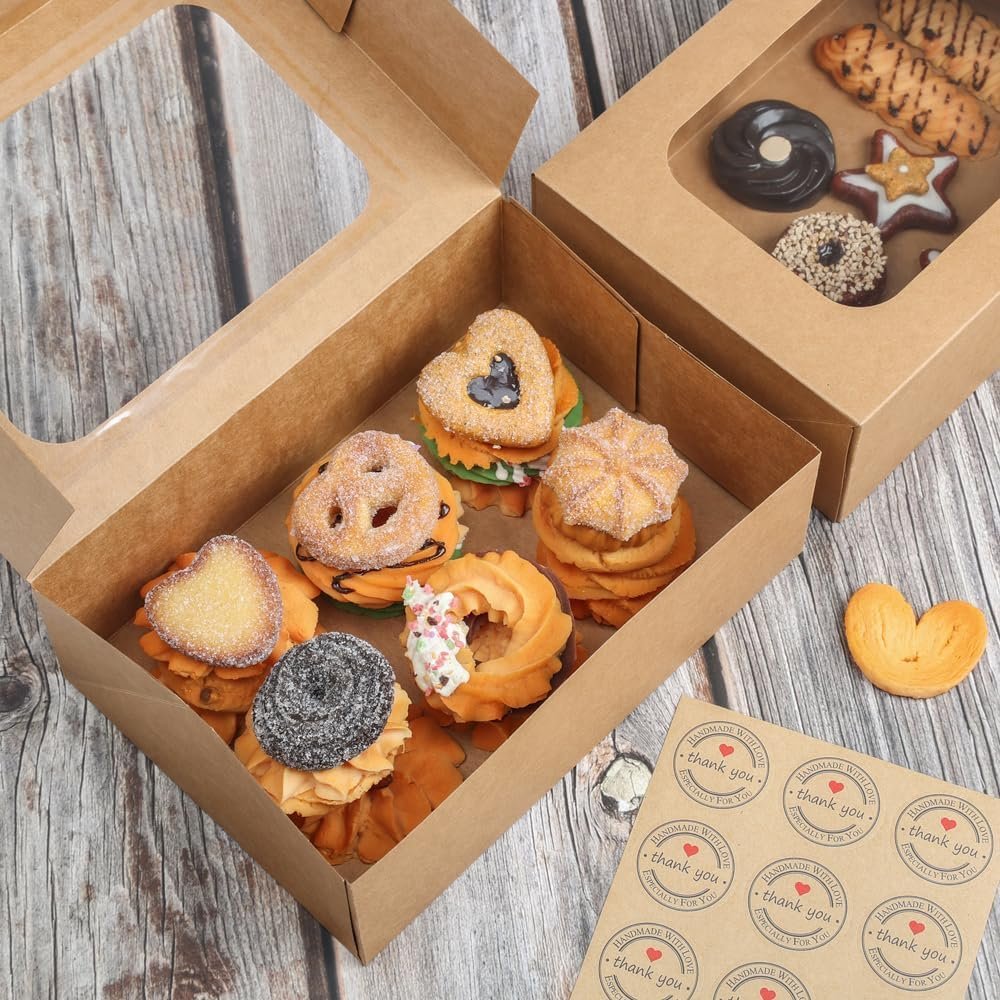 Grossiste en boîtes à biscuits 24 pièces avec fenêtre pour un cadeau en papier, dimensions 9 x 6,3 x 3 pouces, emballage pratique pour cookies, cupcakes, donuts et pâtisseries, Logo Personnalisé, Fournisseur de solutions d'emballage en gros. Grossiste en boîtes à biscuits 24 pièces avec fenêtre pour un cadeau en papier, dimensions 9 x 6,3 x 3 pouces, emballage pratique pour cookies, cupcakes, donuts et pâtisseries, Logo Personnalisé, Fournisseur de solutions d'emballage en gros.