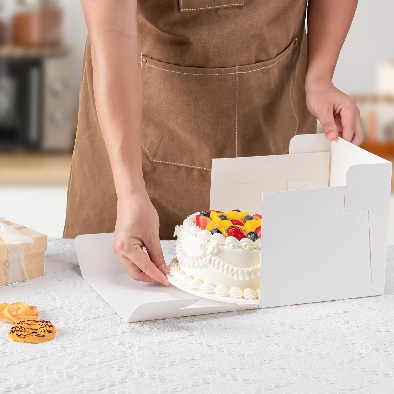 Grossiste Boîtes à Gâteaux 10 Pouces, Conteneurs de Transport Jetables 10x10x8 Pouces avec Couvercles, Boîtes de Pâtisserie avec Grande Fenêtre pour Cookies, Tartes, Cupcakes, Pâtisseries - OEM, Fabricant, Vente en Gros