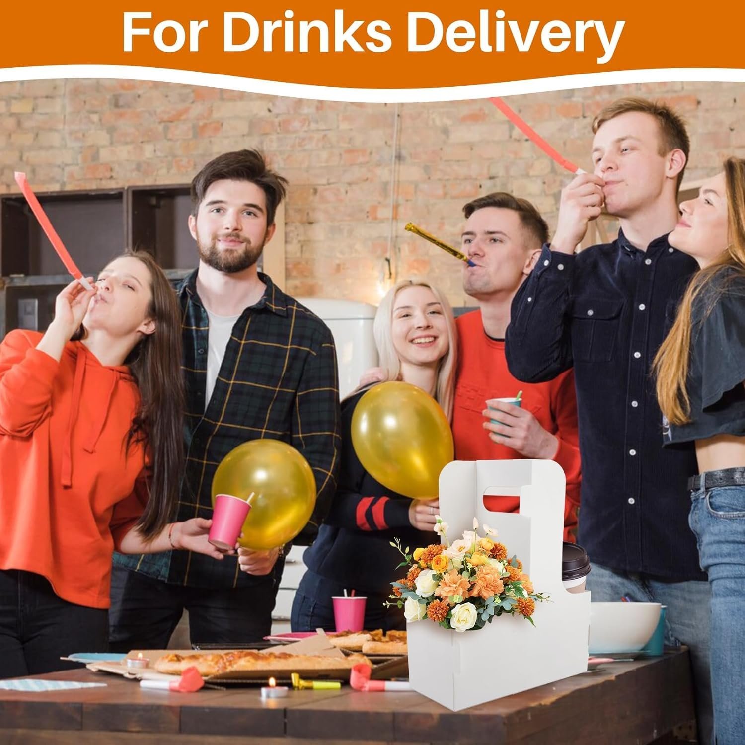 Grossiste 12Pcs Support à Boissons pour 2 Gobelets avec Poignée - Accessoire de Livraison Alimentaire en Carton Jetable - Logo Personnalisé, Fabricant de Porte-Gobelets Portables pour Boissons Chaudes/Froides