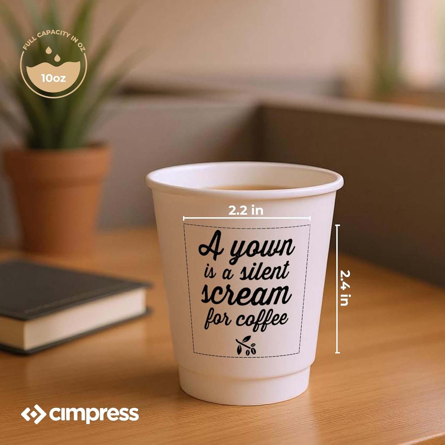 Grossiste en gobelets en papier jetables personnalisés 10 oz, ajoutez votre logo, double paroi, étanche pour boissons chaudes et froides, fabricant de packs de 50, parfait pour les fêtes ou autres événements festifs, vente en gros.