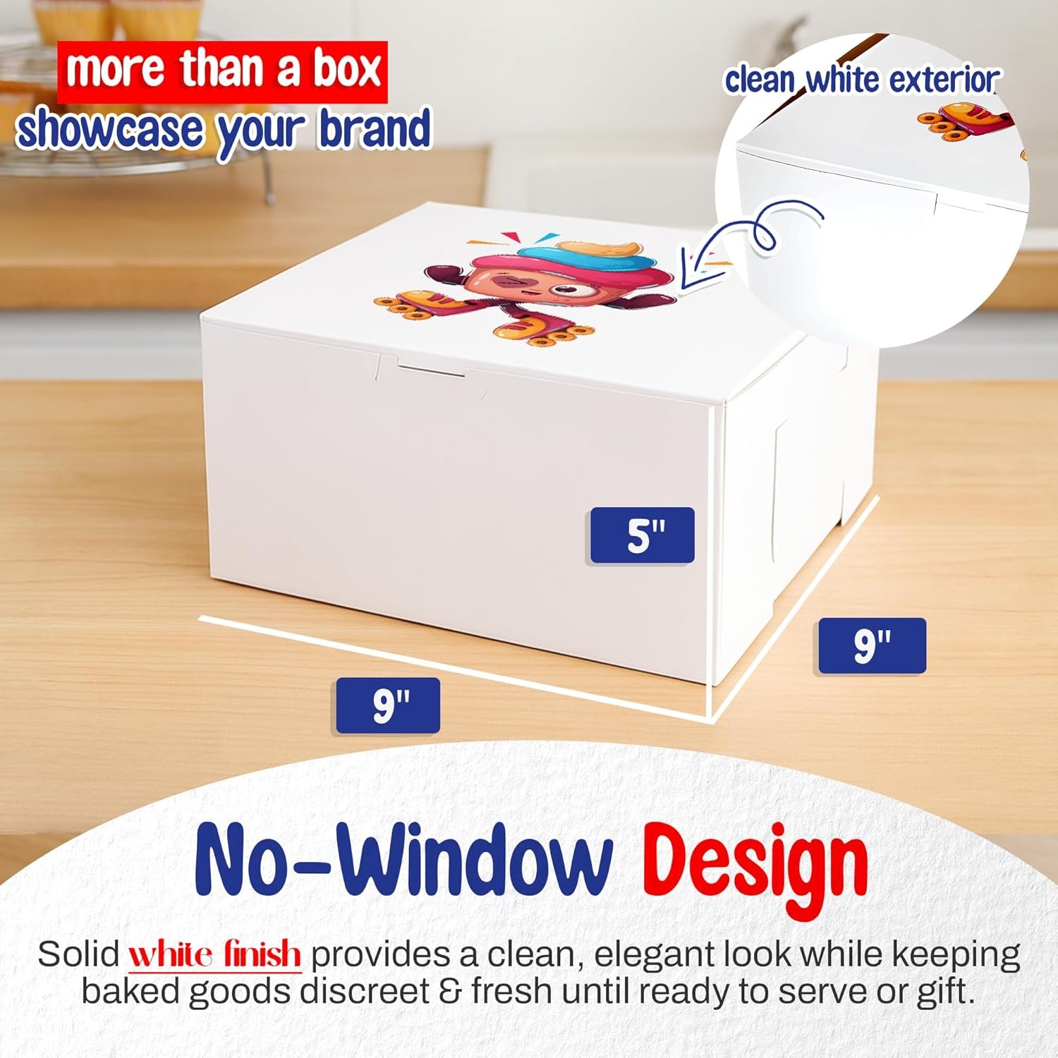 Boîtes à pâtisserie personnalisées en gros - Boîtes blanches personnalisables pour gâteaux, cookies et tartes 9