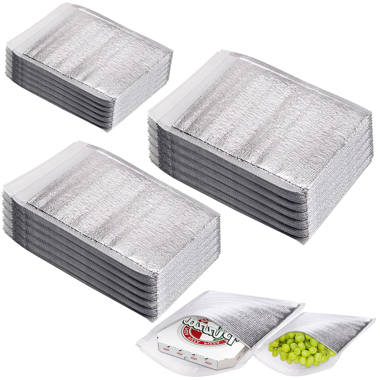 Grossiste 30 Pack Sacs Isolants Réutilisables, Enveloppes Thermiques pour Aliments Chauds et Froids, Fournisseur de Mailers Isolés, Package Imperméable pour Déjeuner Bento, Camping, Picnic, Logo Personnalisé, 3 Tailles