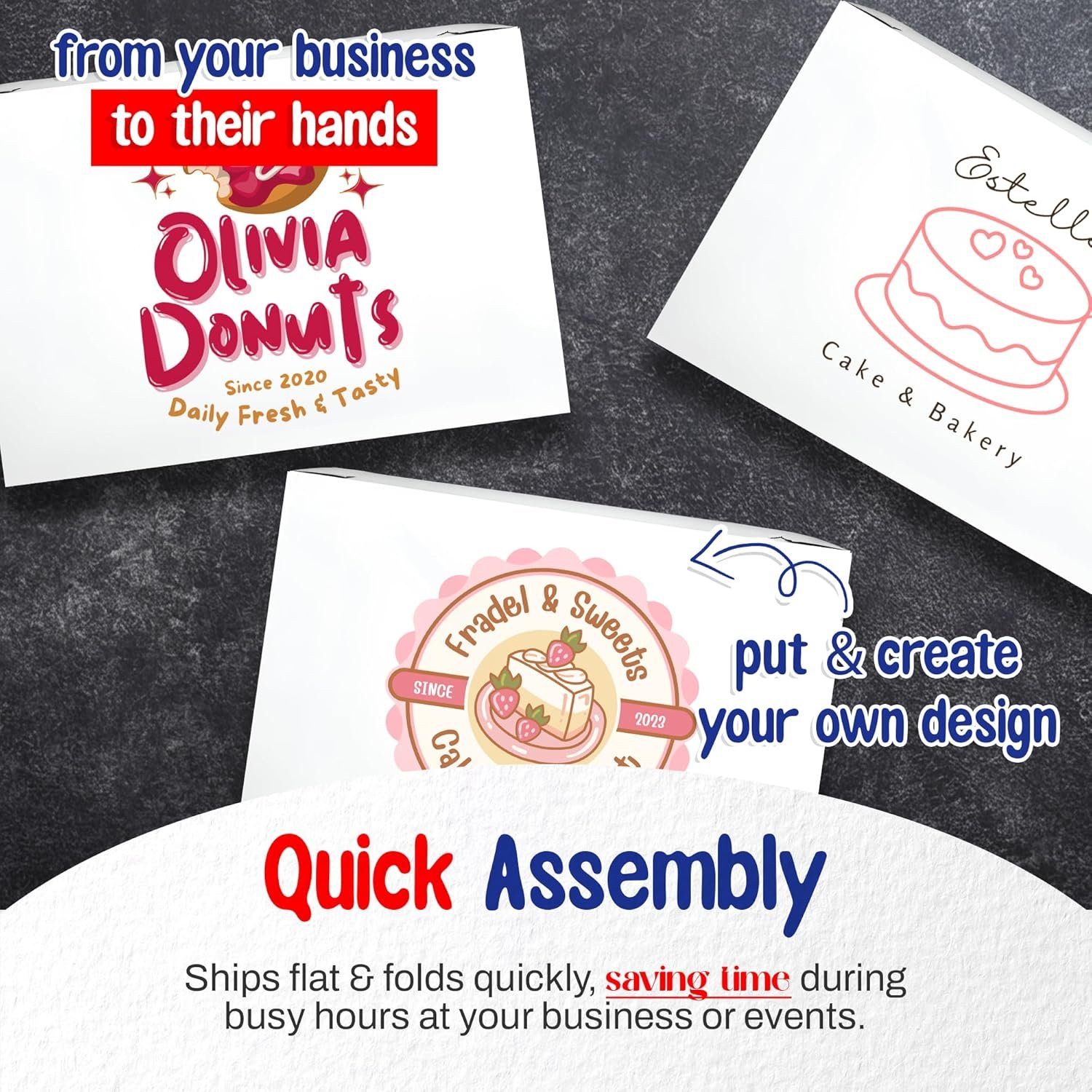 Grossiste Boîtes à Gâteaux Blanches Imprimées 18