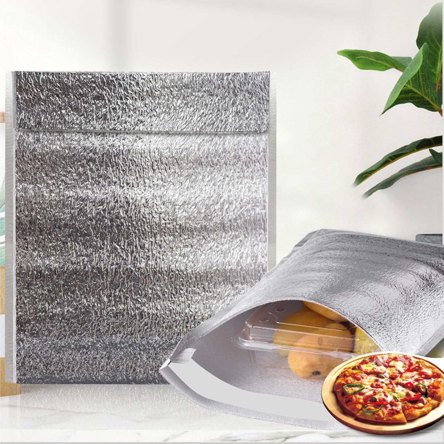 Grossiste sacs d'isolation réutilisables 20 pièces 11 x 15 pouces, contenant des doublures thermiques métallisées, offrant un emballage imperméable et inséré pour la nourriture et le shopping, avec le logo personnalisé. Fabricant d'emballages isolants pour une vente en gros.