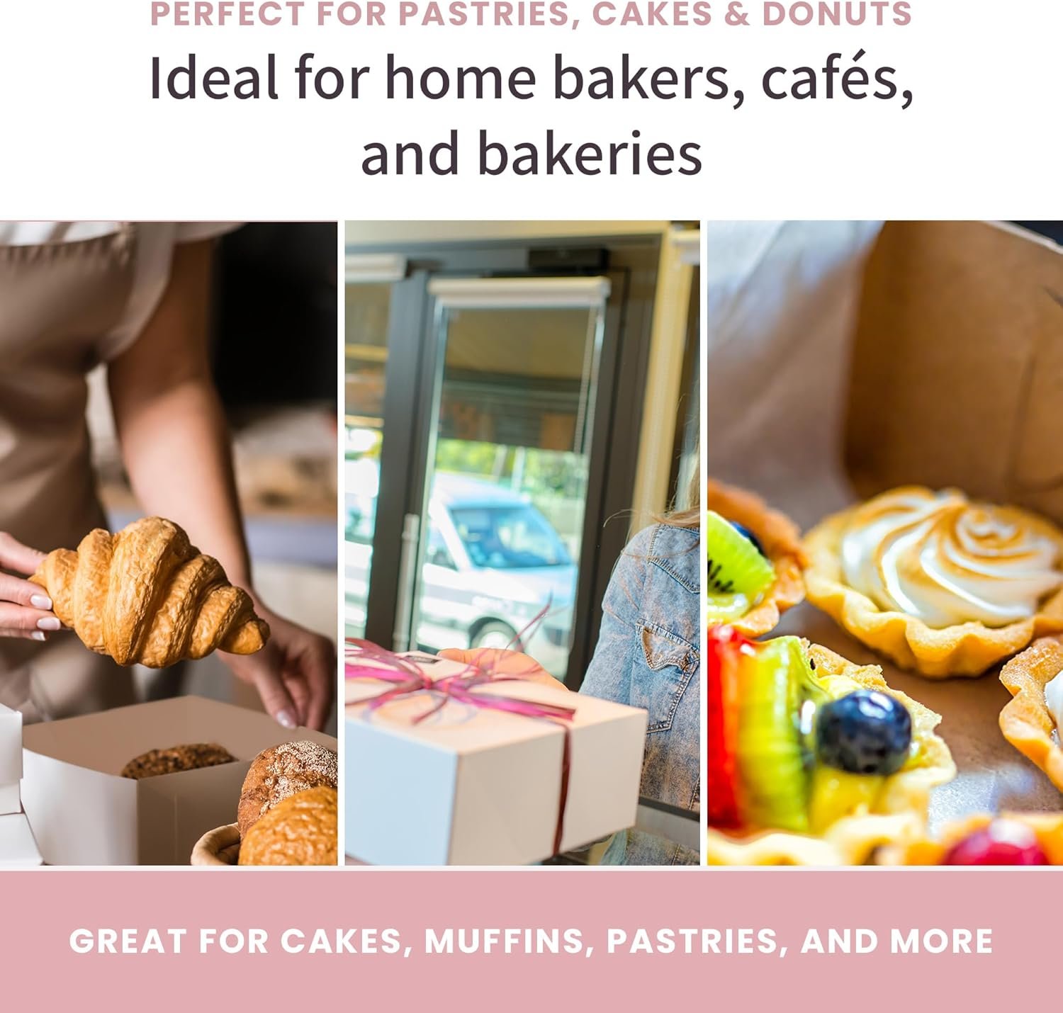 Grossiste Boîtes à Gâteaux Réversibles 6” pour Pâtisseries et Biscuits, Clips de Sécurisation et Verrou Frontale, Fabricant en Vrac, Taille 6 x 6 x 3 (Pack de 50), Logo Personnalisé