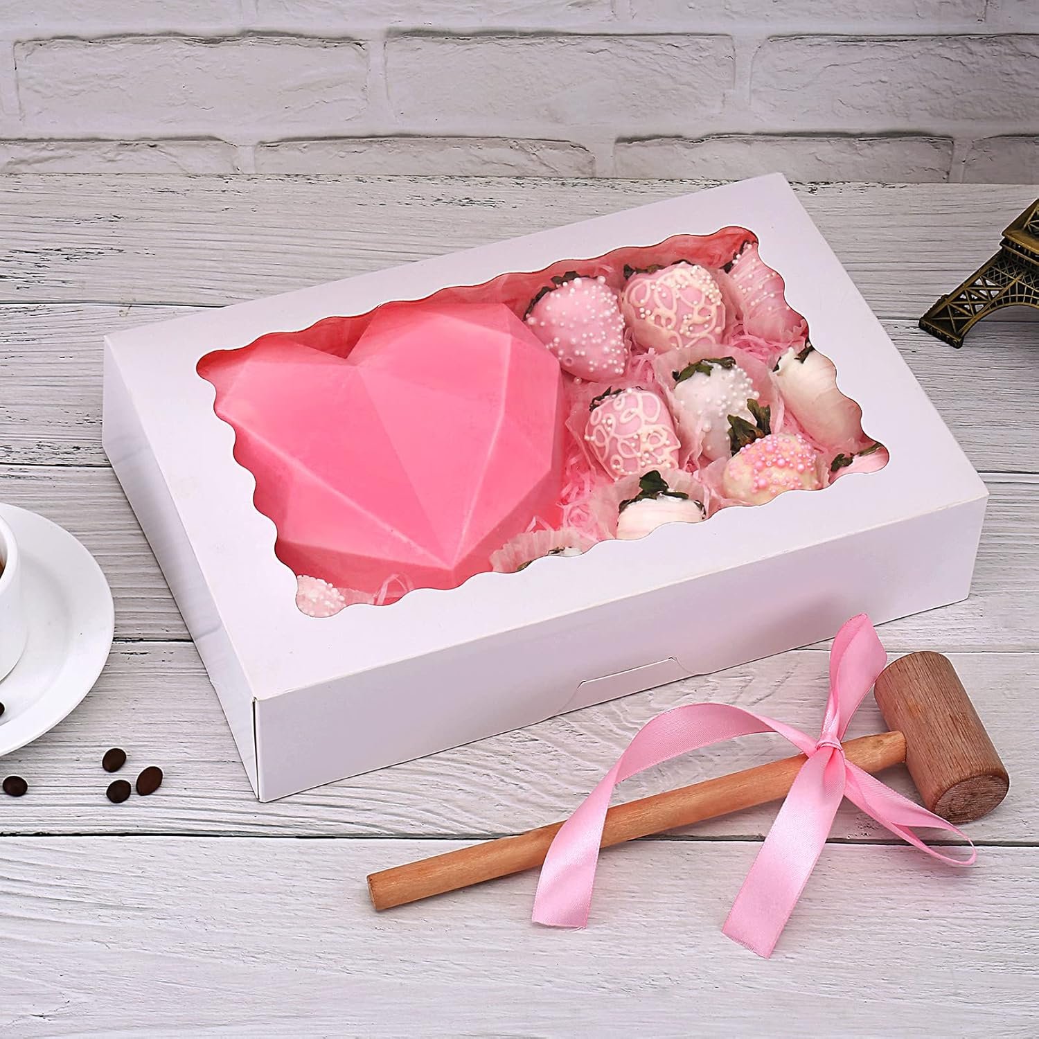 Boîte à pâtisserie en gros avec fenêtre, 20 unités, 12