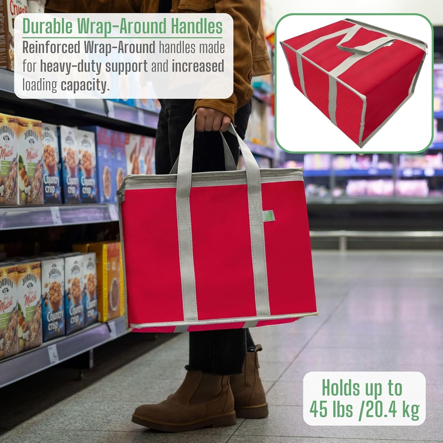 Grossiste Sac Isotherme Pliable et Sacs de Course à Glissière, Sac Réutilisable pour Livraison Alimentaire, Fabricant de Sacs tout-en-un, Robuste, Se Maintient Debout, 3 Pièces (Rouge) avec Logo Personnalisé Grossiste Sac Isotherme Pliable et Sacs de Course à Glissière, Sac Réutilisable pour Livraison Alimentaire, Fabricant de Sacs tout-en-un, Robuste, Se Maintient Debout, 3 Pièces (Rouge) avec Logo Personnalisé